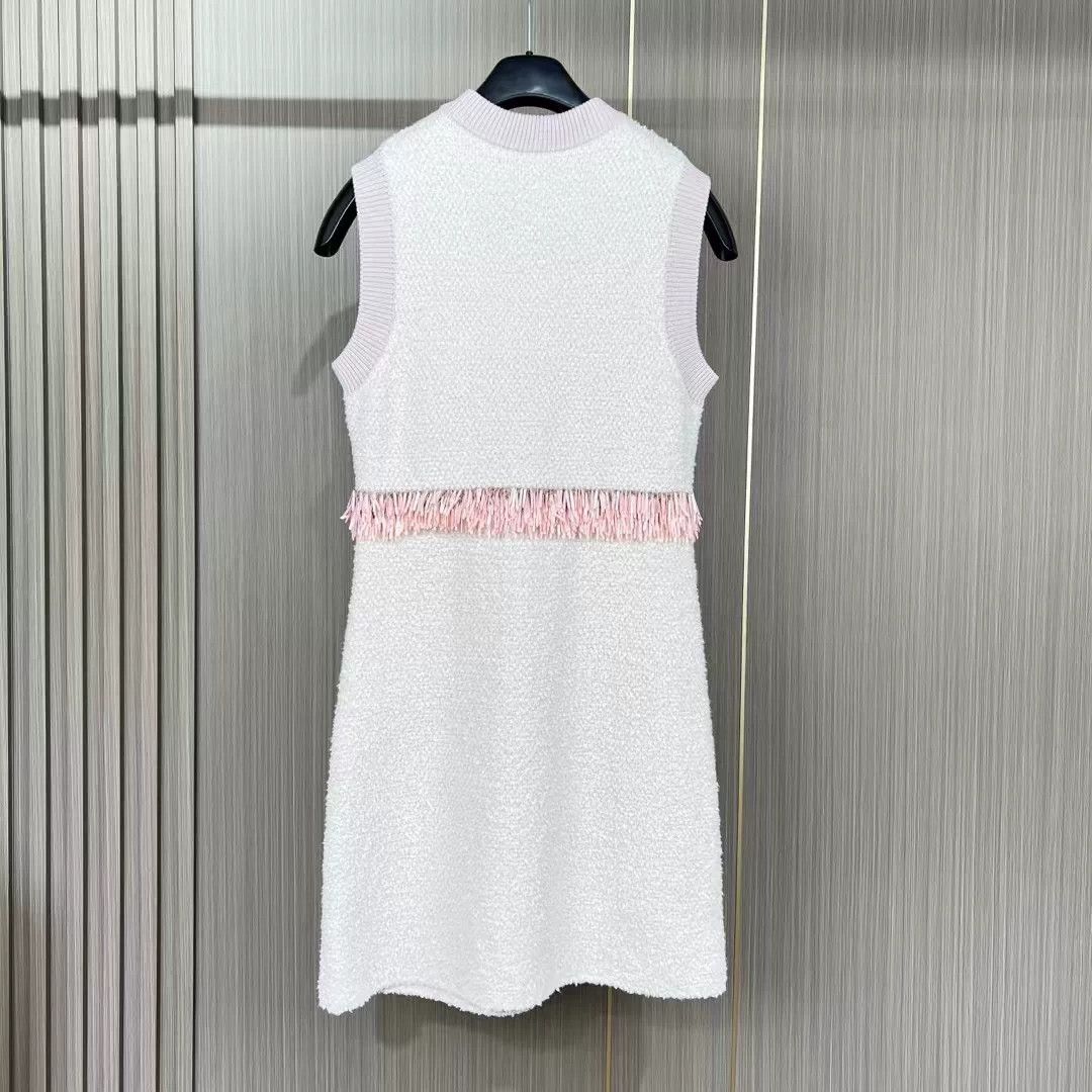 Lanvin Lanvin White Pink Sequin Cashmere Dress Size S / US 4 / IT 40 - 2 Thumbnail