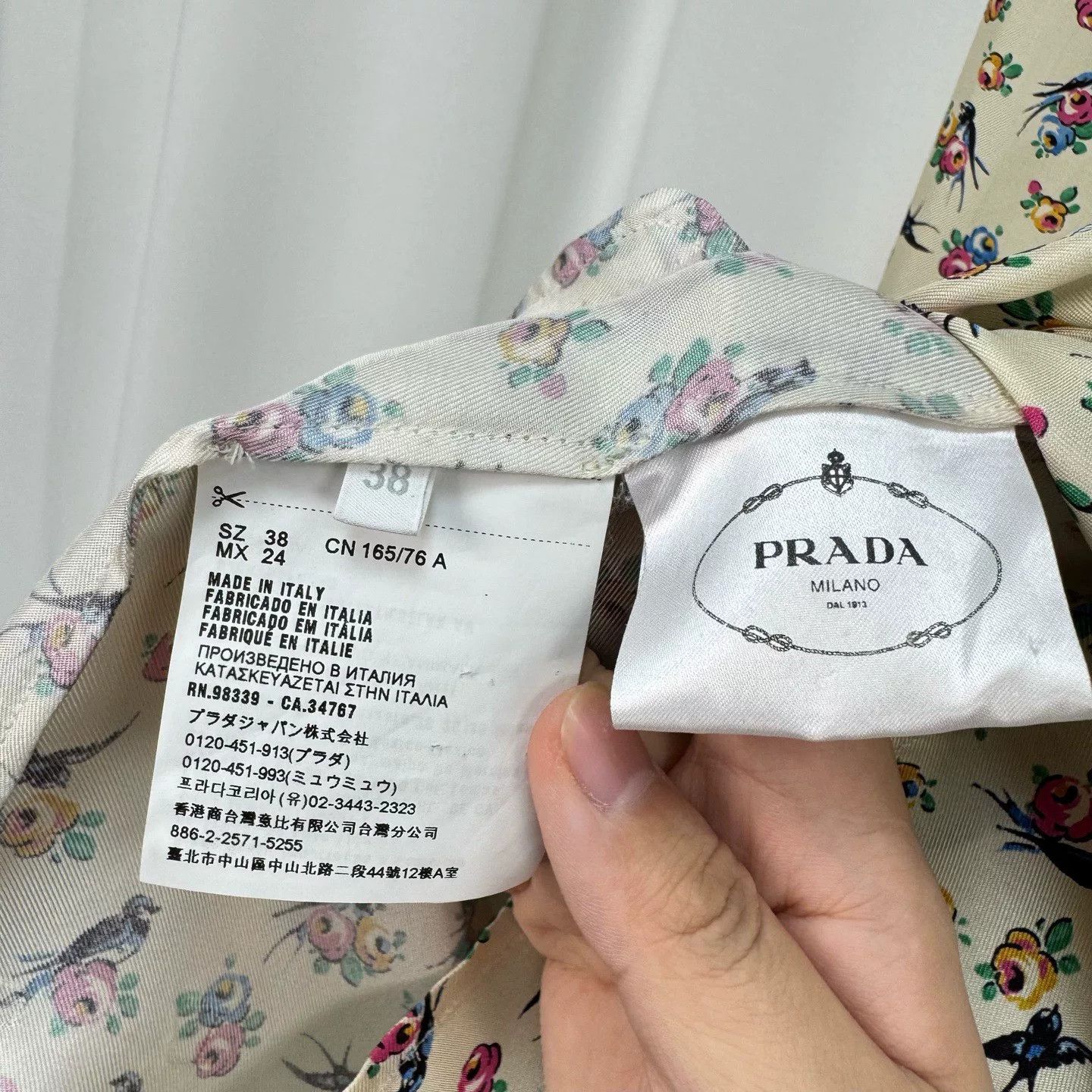 Prada Prada Magpie Floral Triangle Logo Silk Dress Size S / US 4 / IT 40 - 8 Thumbnail