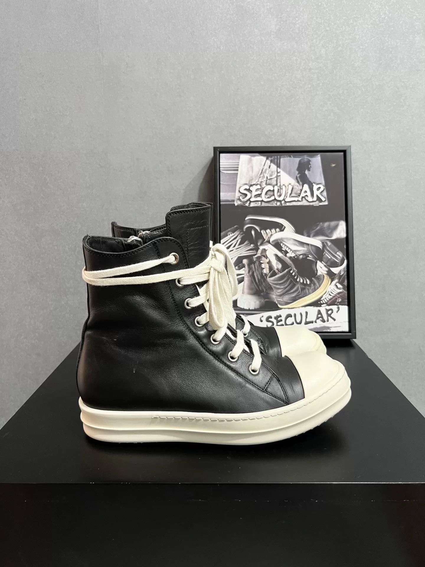 Rick Owens Rick Owens Leather High-Top Sneakers Size US 5 / IT 35 - 2 Thumbnail
