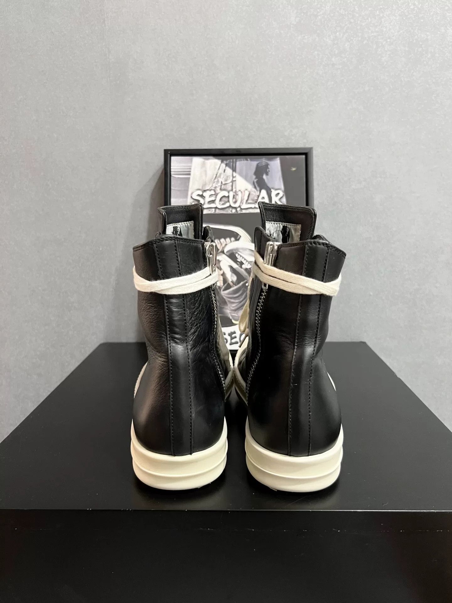 Rick Owens Rick Owens Leather High-Top Sneakers Size US 5 / IT 35 - 7 Thumbnail