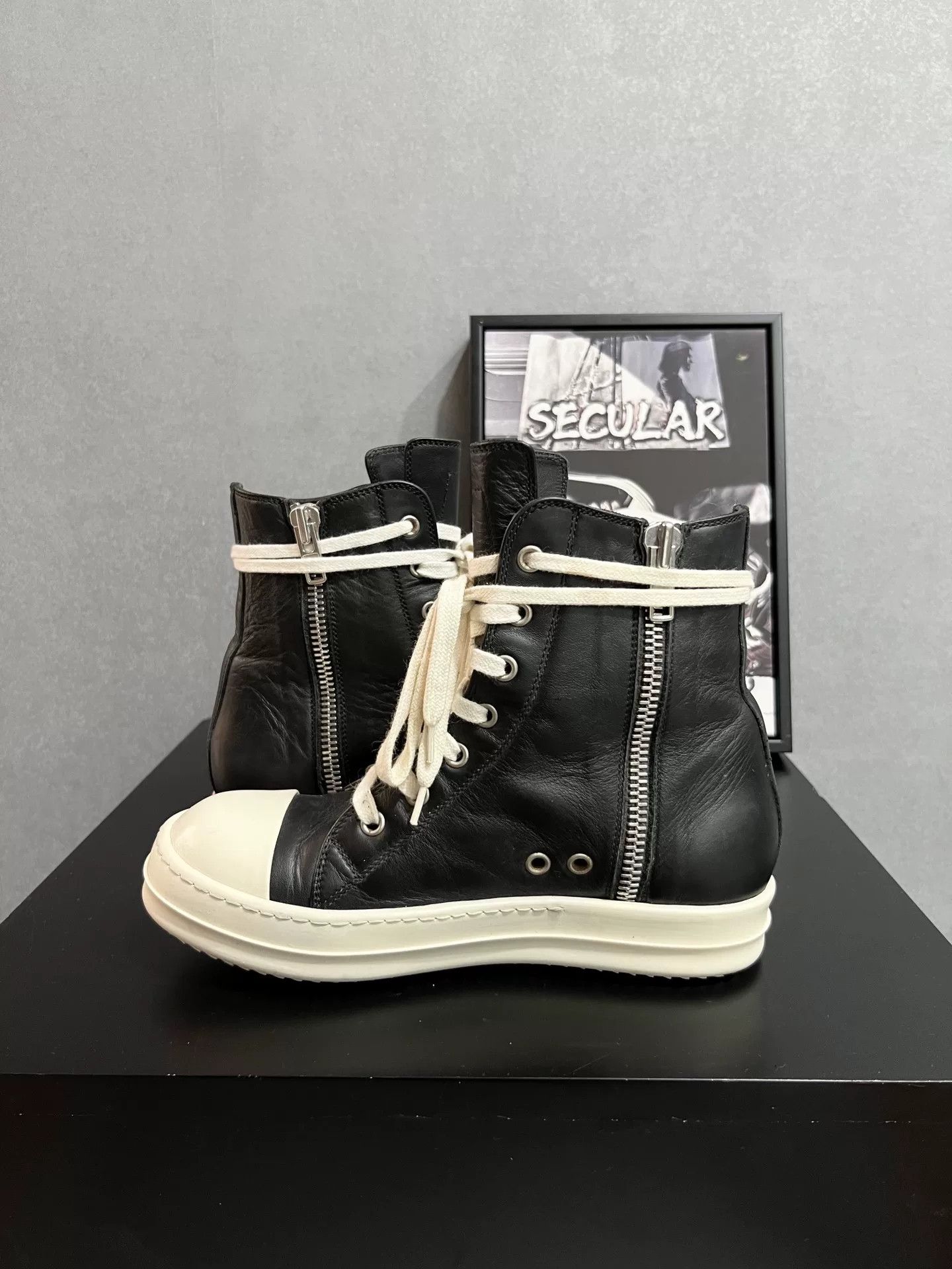 Rick Owens Rick Owens Leather High-Top Sneakers Size US 5 / IT 35 - 5 Thumbnail