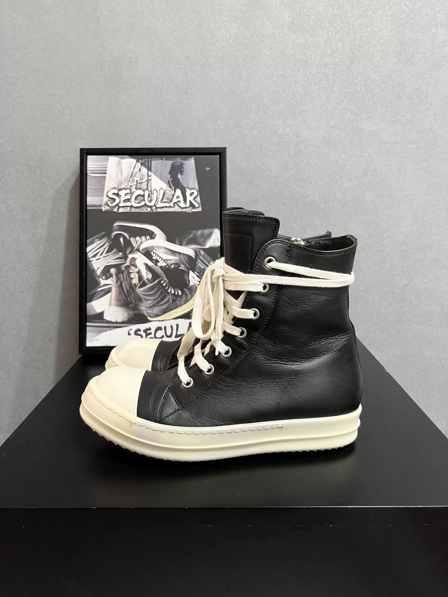 Rick Owens Rick Owens Leather High-Top Sneakers Size US 5 / IT 35 - 4 Thumbnail