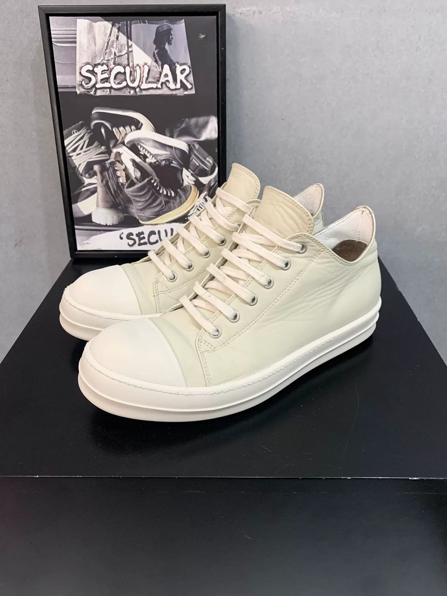 Rick Owens Rick Owens Main Line Leather Low-Top Sneakers Size US 8 / EU 41 - 3 Thumbnail