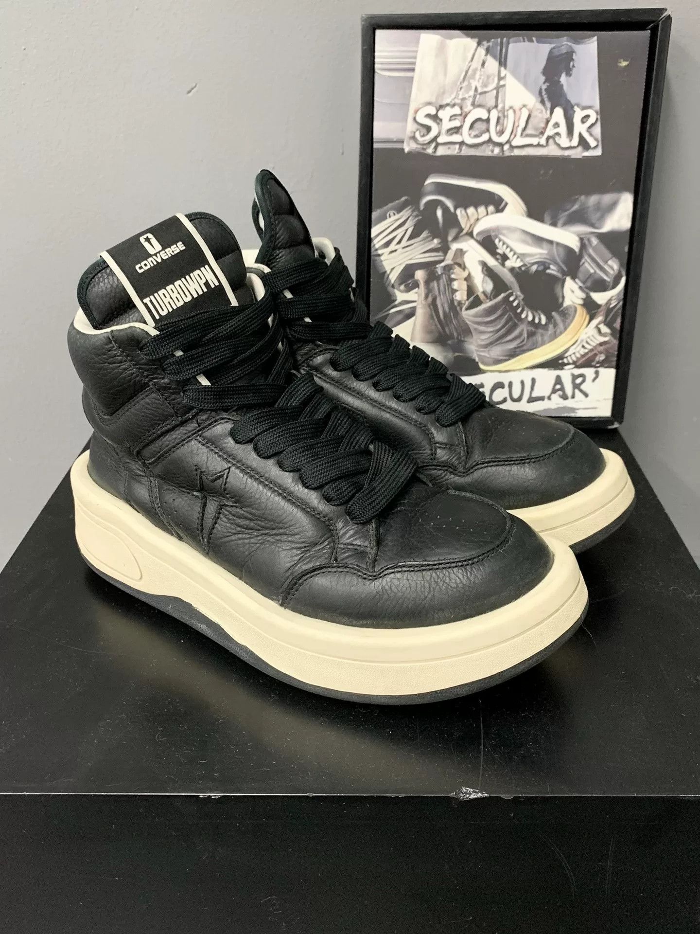 Rick Owens Drkshdw Rick Owens Converse Turbodrk Weapon Leather Size US 7.5 / EU 40-41 - 3 Thumbnail