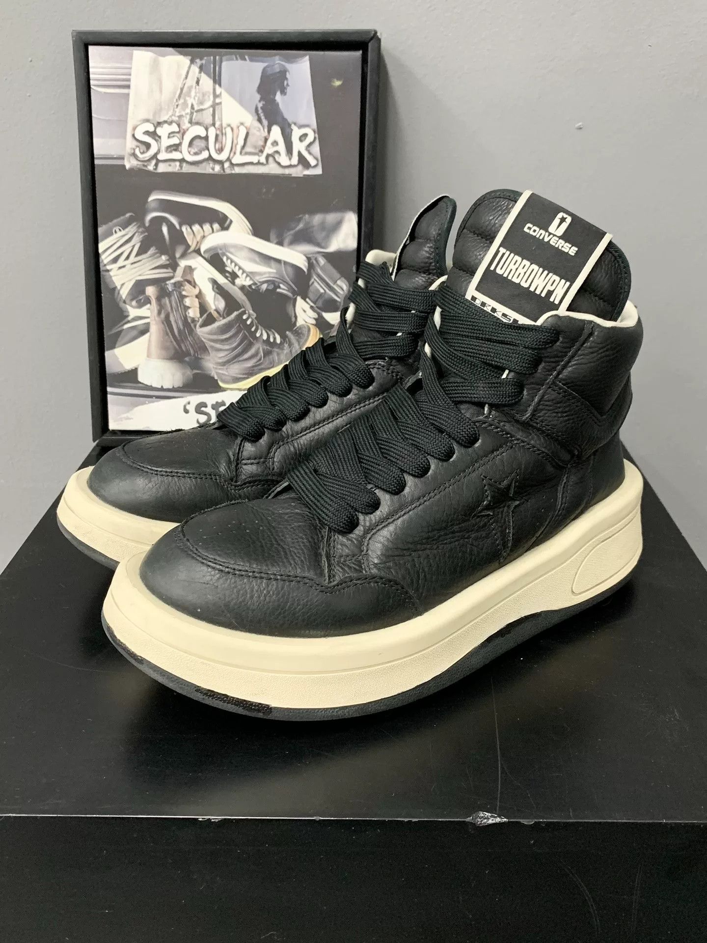 Rick Owens Drkshdw Rick Owens Converse Turbodrk Weapon Leather Size US 7.5 / EU 40-41 - 2 Thumbnail