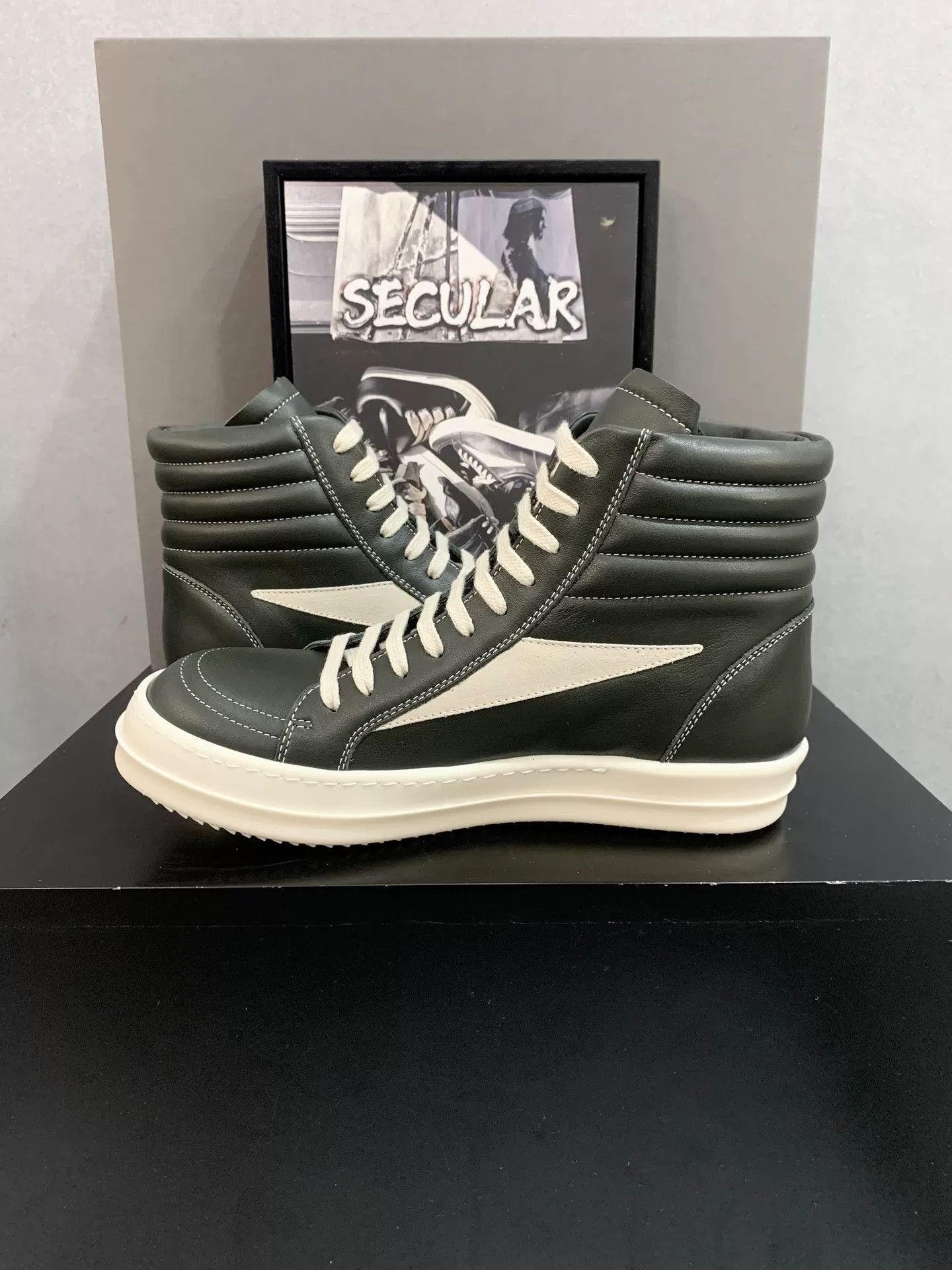 Rick Owens Rick Owens High-Top Leather Sneakers Size US 6 / EU 39 - 6 Thumbnail