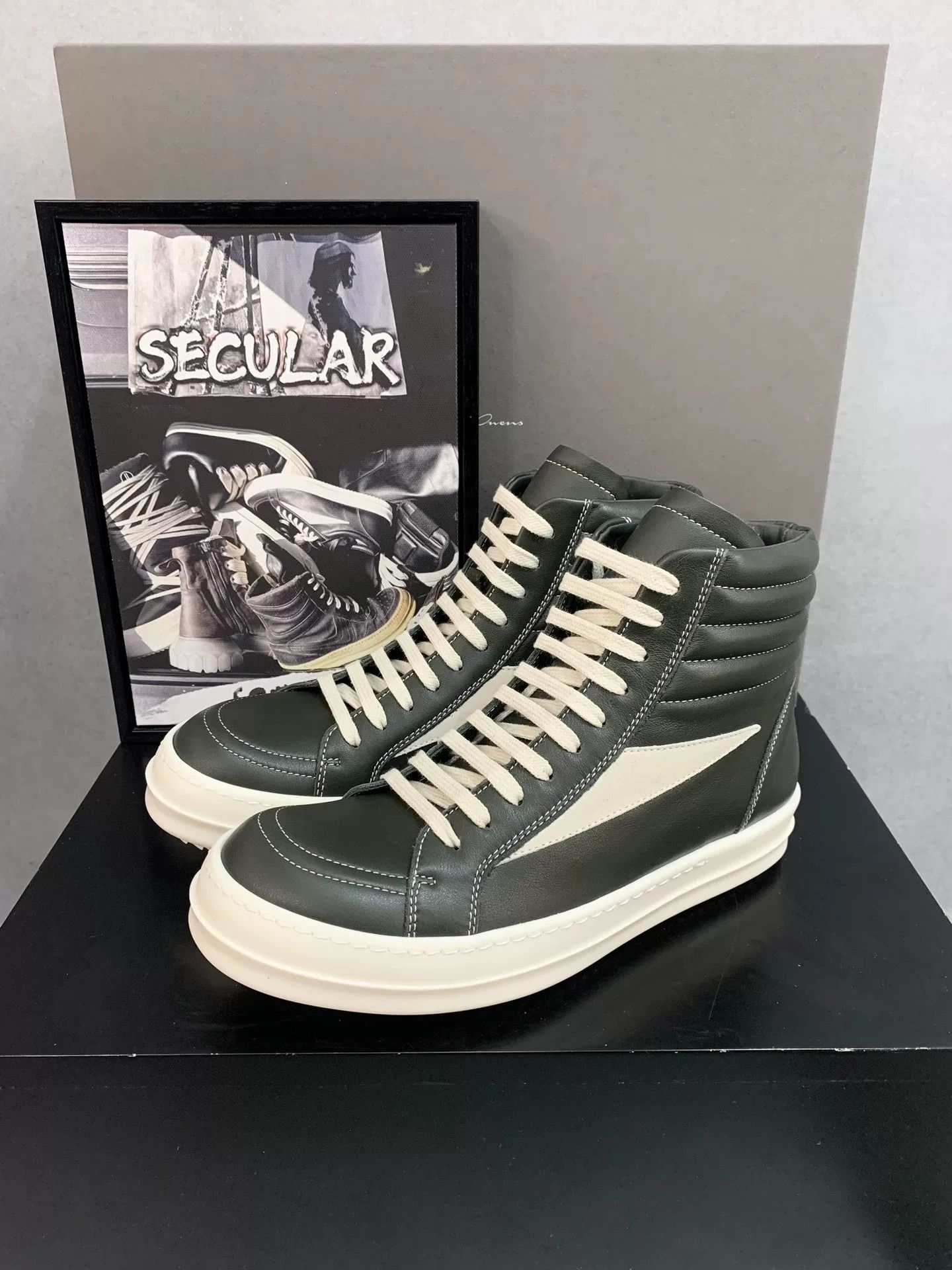Rick Owens Rick Owens High-Top Leather Sneakers Size US 6 / EU 39 - 4 Thumbnail
