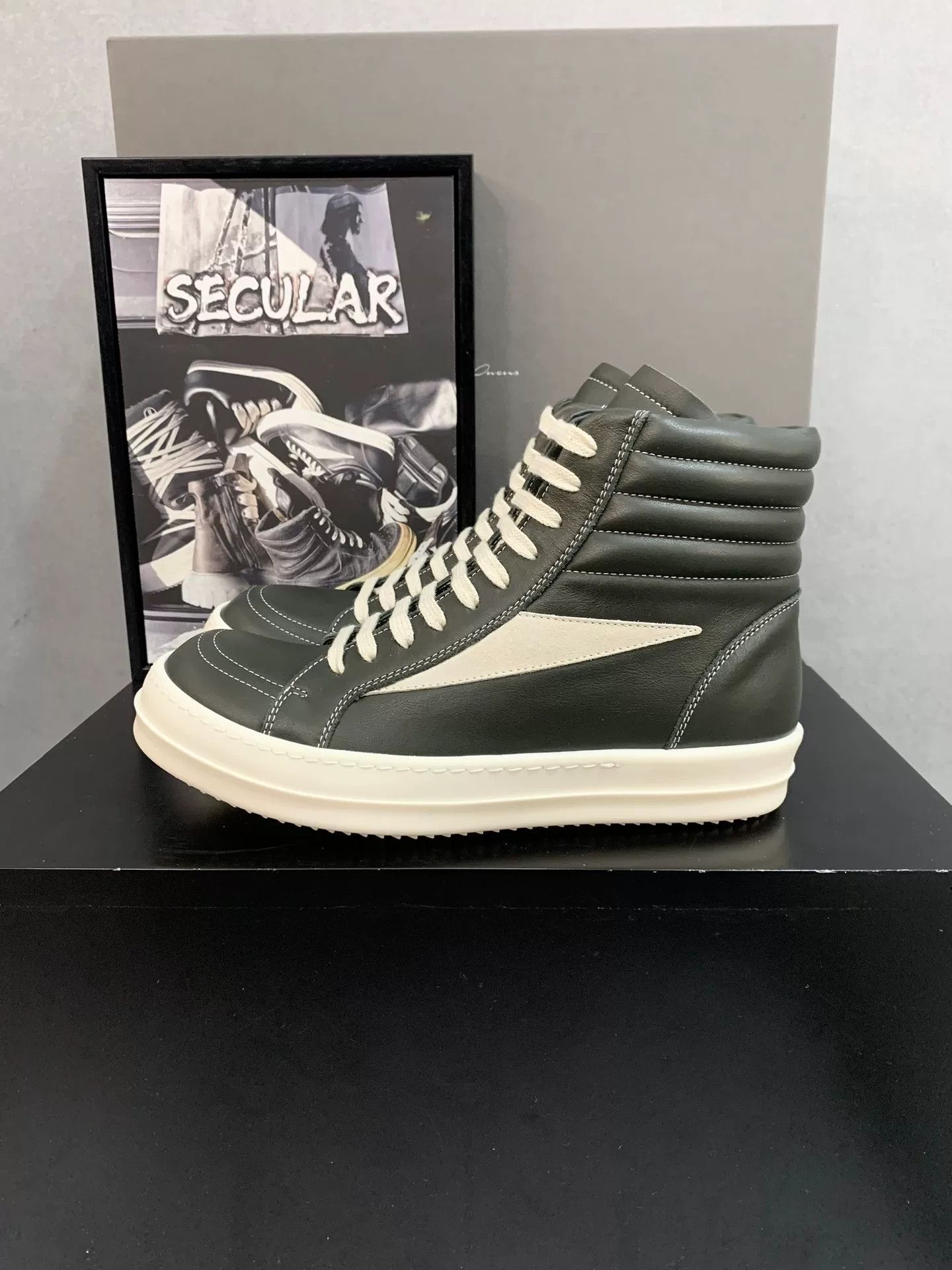 Rick Owens Rick Owens High-Top Leather Sneakers Size US 6 / EU 39 - 3 Thumbnail