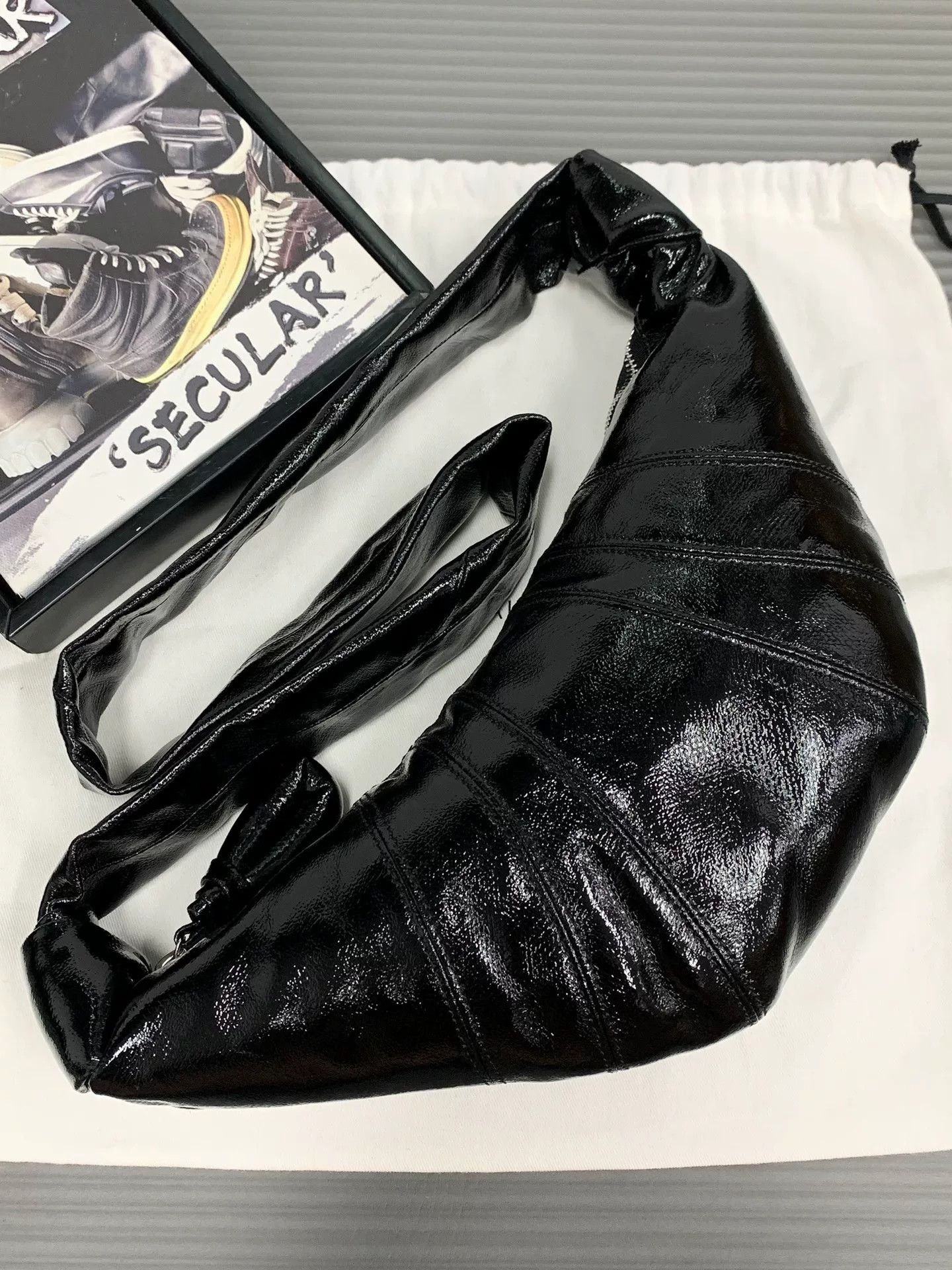 Lemaire Lemaire Small Black Coated Croissant Bag Size ONE SIZE - 2 Thumbnail