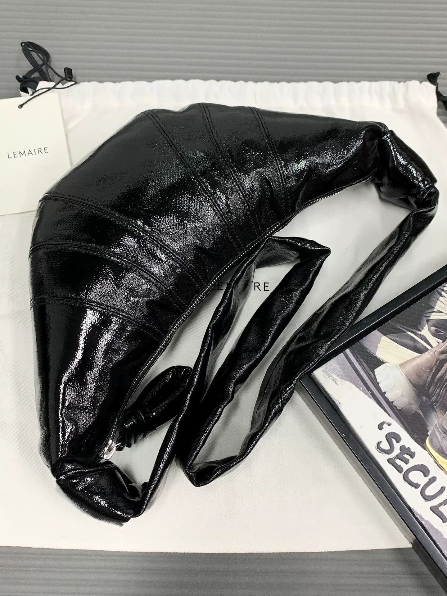 Lemaire Lemaire Small Black Coated Croissant Bag Size ONE SIZE - 3 Thumbnail