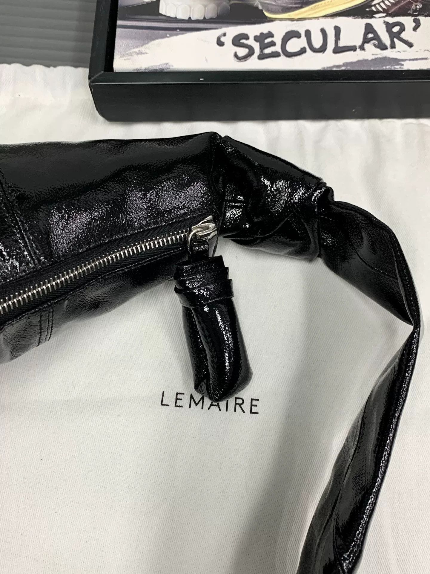 Lemaire Lemaire Small Black Coated Croissant Bag Size ONE SIZE - 6 Thumbnail