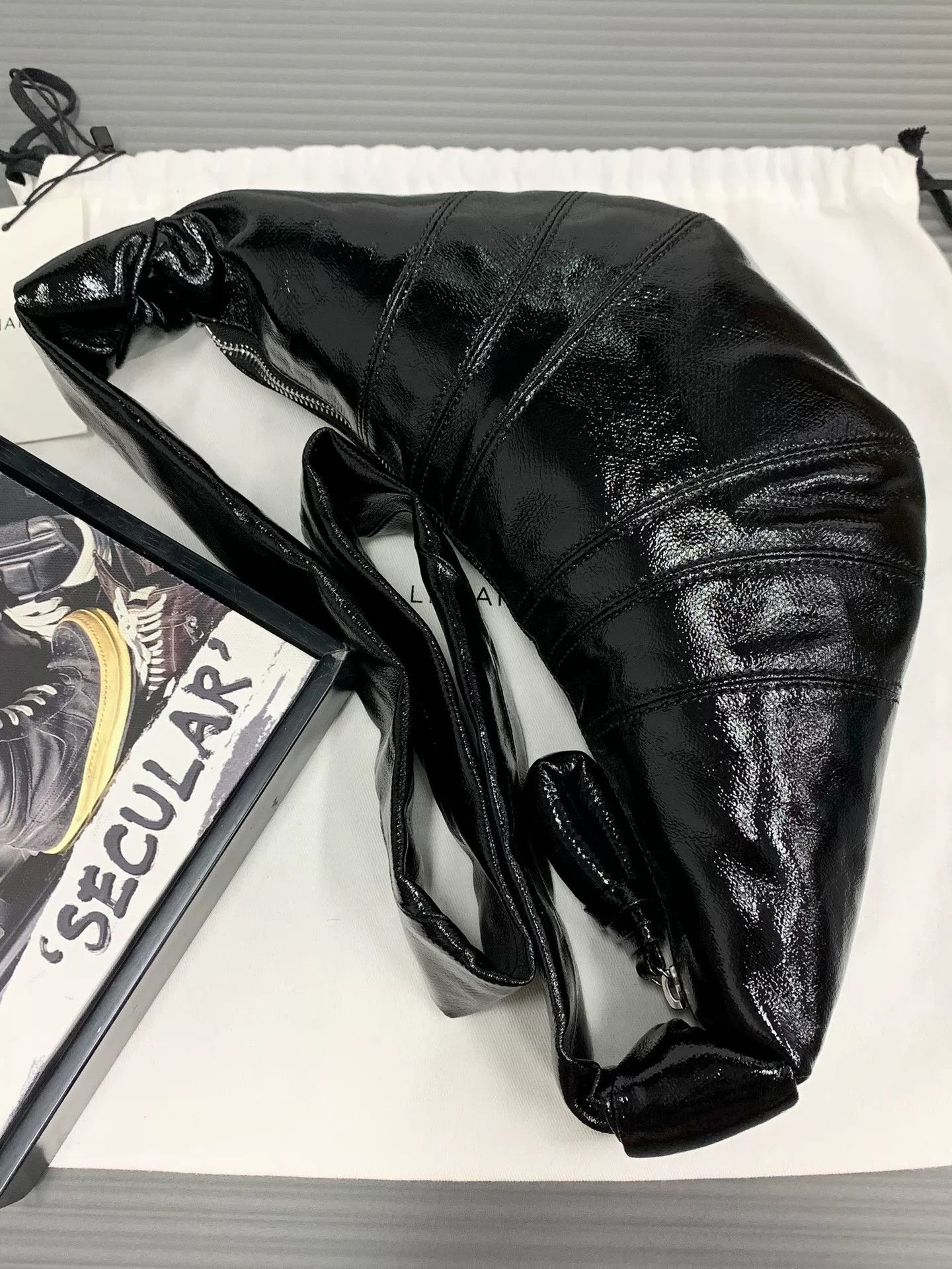 Lemaire Lemaire Small Black Coated Croissant Bag Size ONE SIZE - 4 Thumbnail