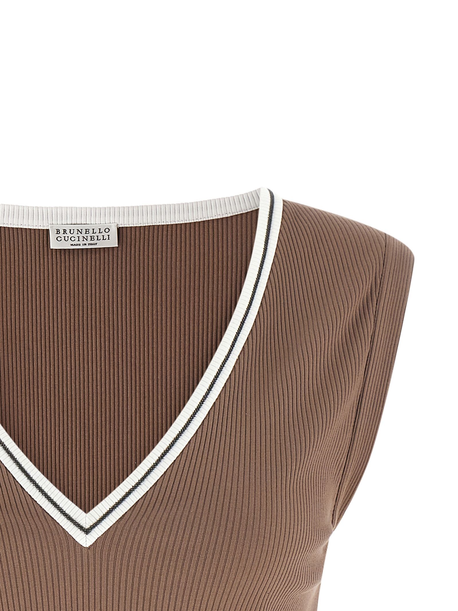 Brunello Cucinelli 'Shiny Trim' Tank Top Size L / US 10 / IT 46 - 3 Thumbnail