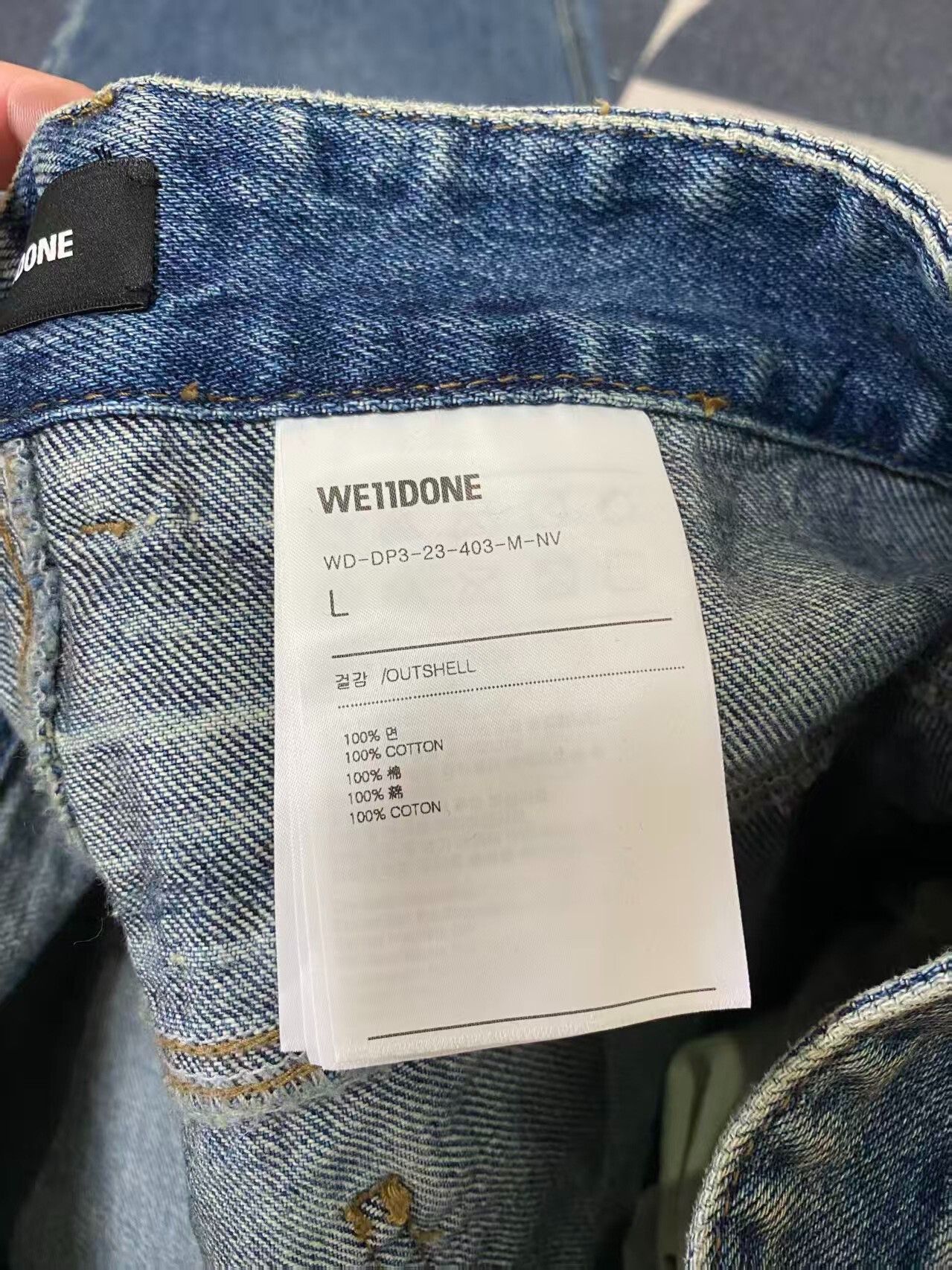 WE11DONE we11done Shearling-Trimmed Washed Jeans Size US 30 / EU 46 - 4 Thumbnail
