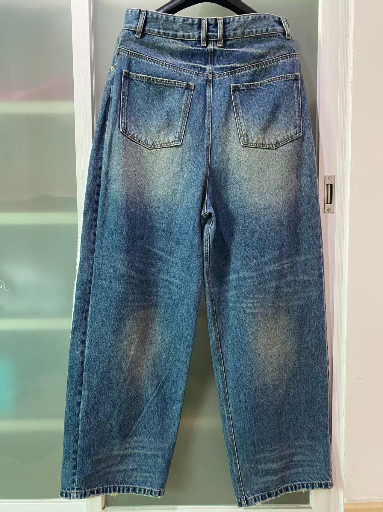 WE11DONE we11done Shearling-Trimmed Washed Jeans Size US 30 / EU 46 - 2 Thumbnail