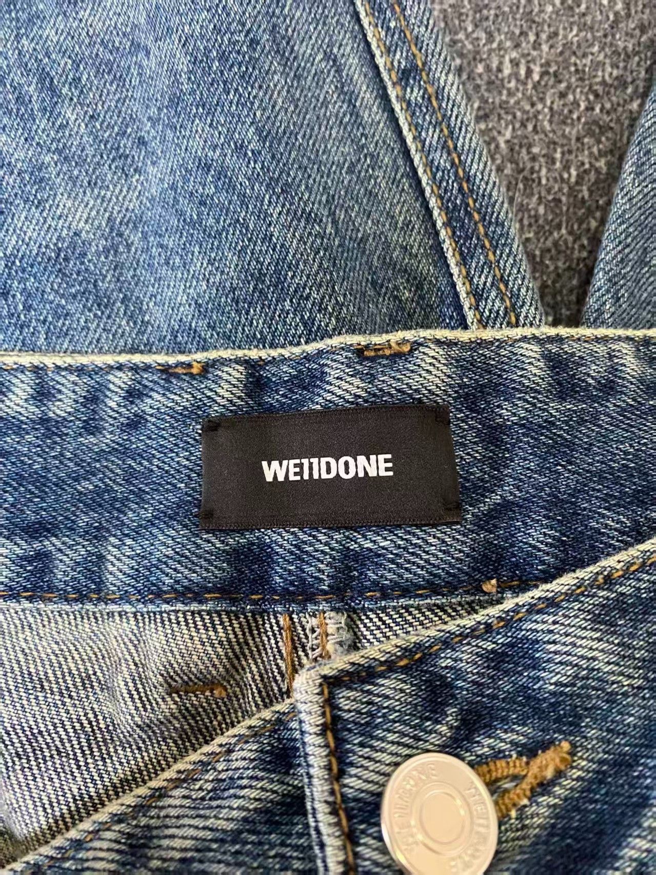 WE11DONE we11done Shearling-Trimmed Washed Jeans Size US 30 / EU 46 - 3 Thumbnail