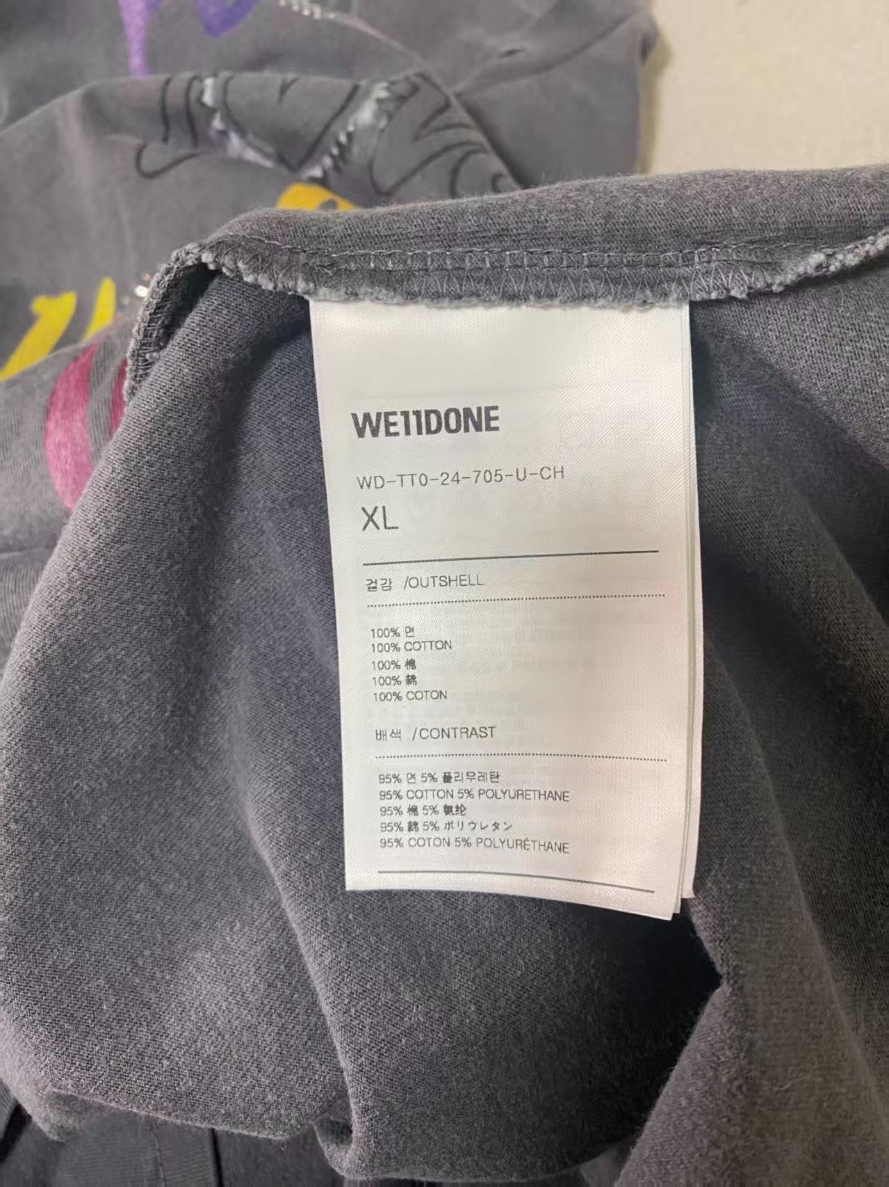 WE11DONE we11done Washed Art Letter Tee Size US XL / EU 56 / 4 - 4 Thumbnail