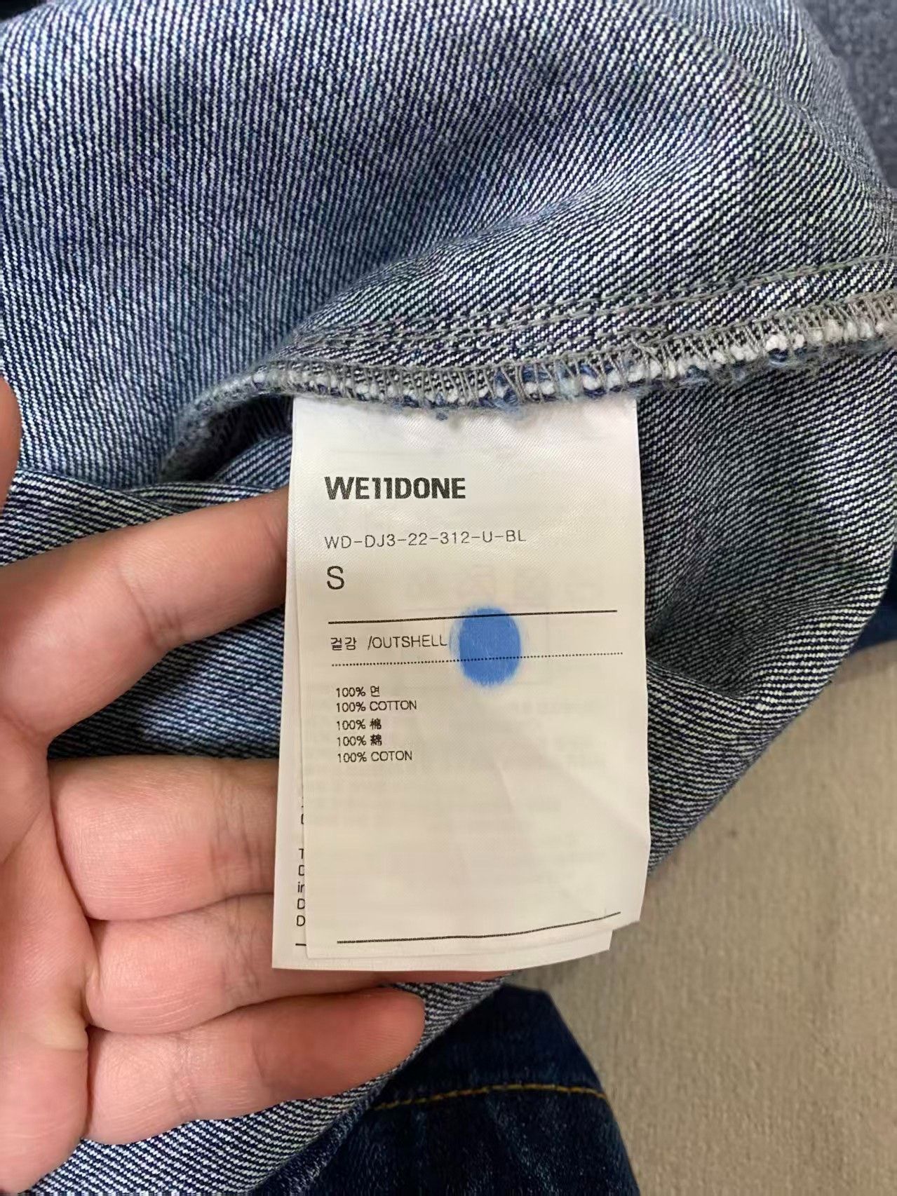 WE11DONE we11done Flame Spray Paint Denim Longsleeve Size US S / EU 44-46 / 1 - 3 Thumbnail