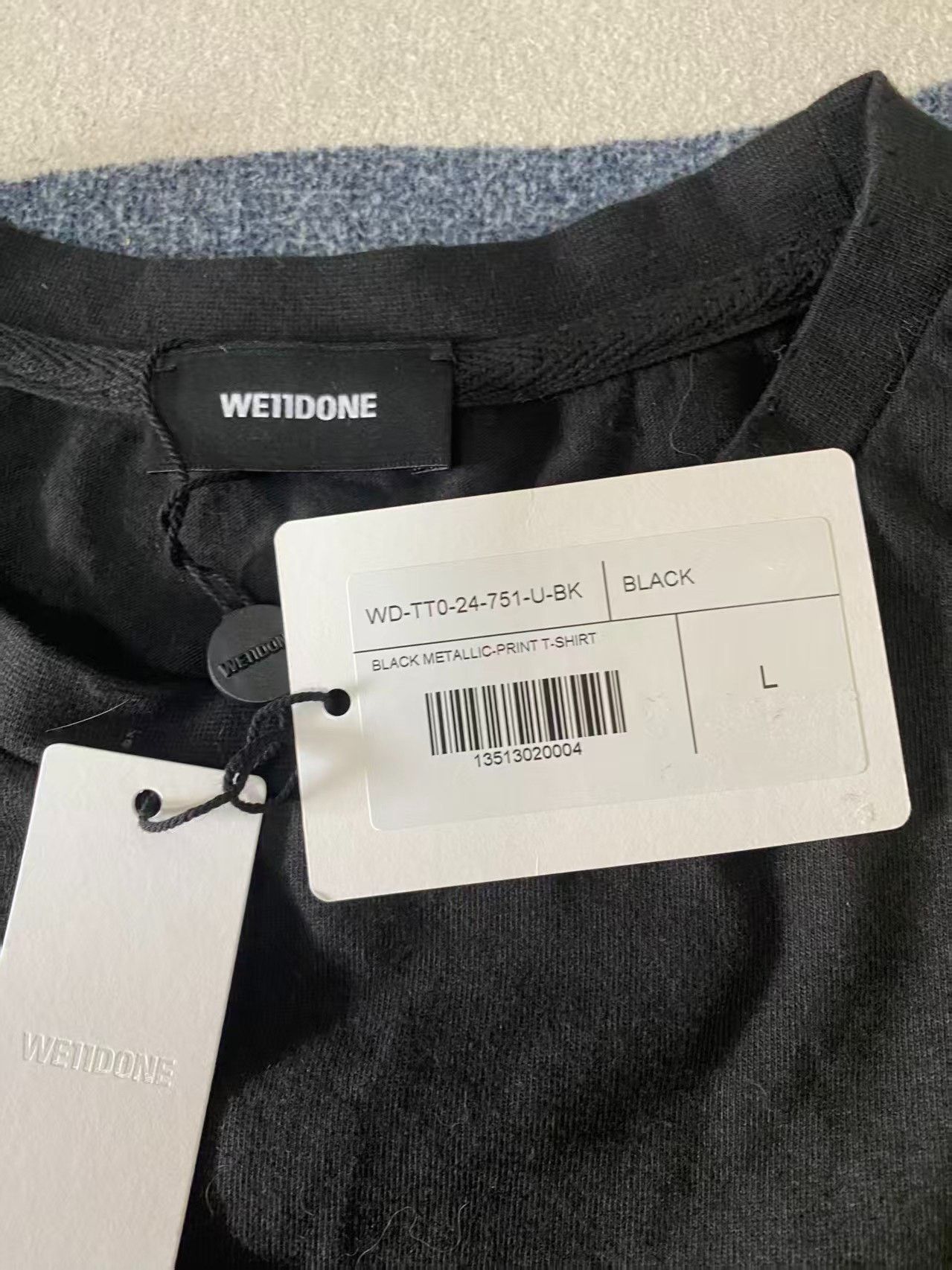 WE11DONE we11done Metallic Print Washed T-shirt Size US L / EU 52-54 / 3 - 4 Thumbnail