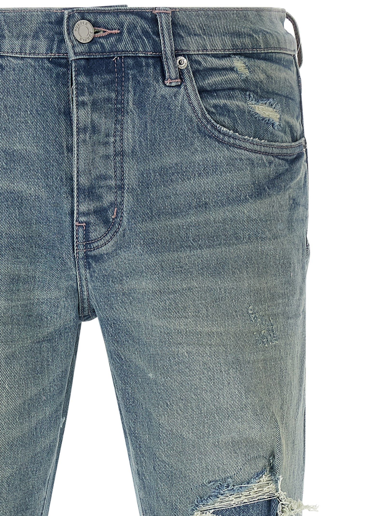 Purple 'P001 Repairs' Jeans Size US 33 - 3 Thumbnail
