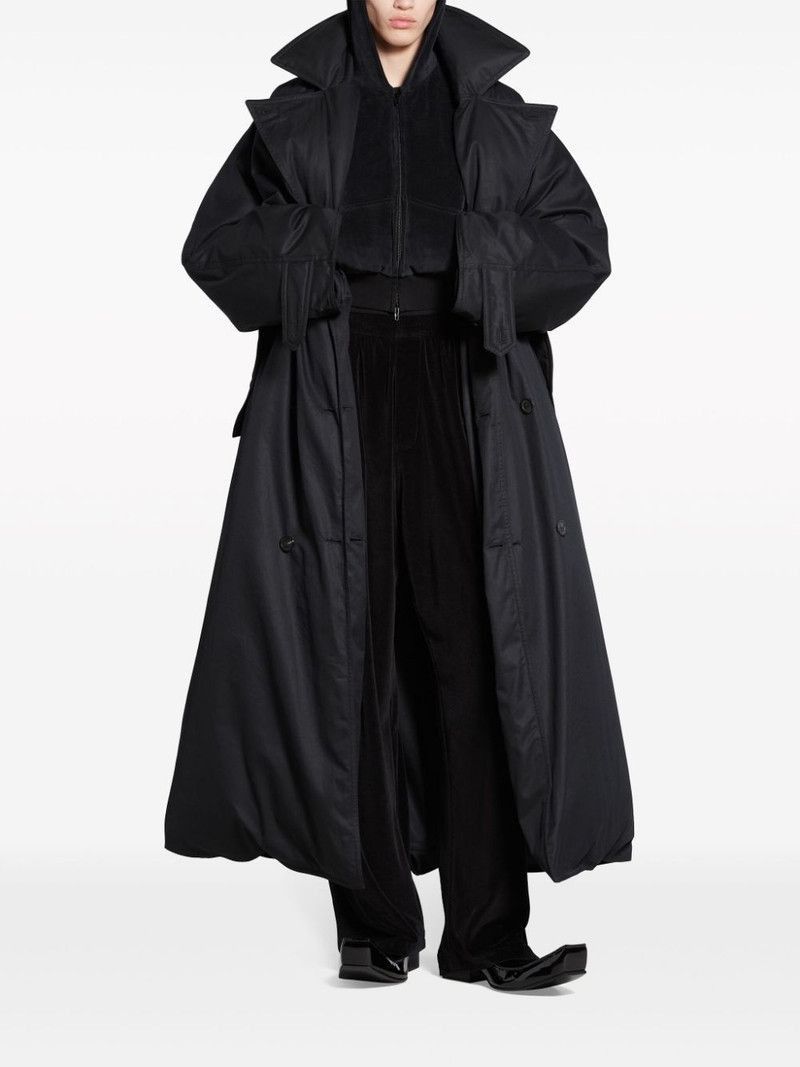Balenciaga Maxi Padded Trench Coat in Black Size US S / EU 44-46 / 1 - 2 Thumbnail