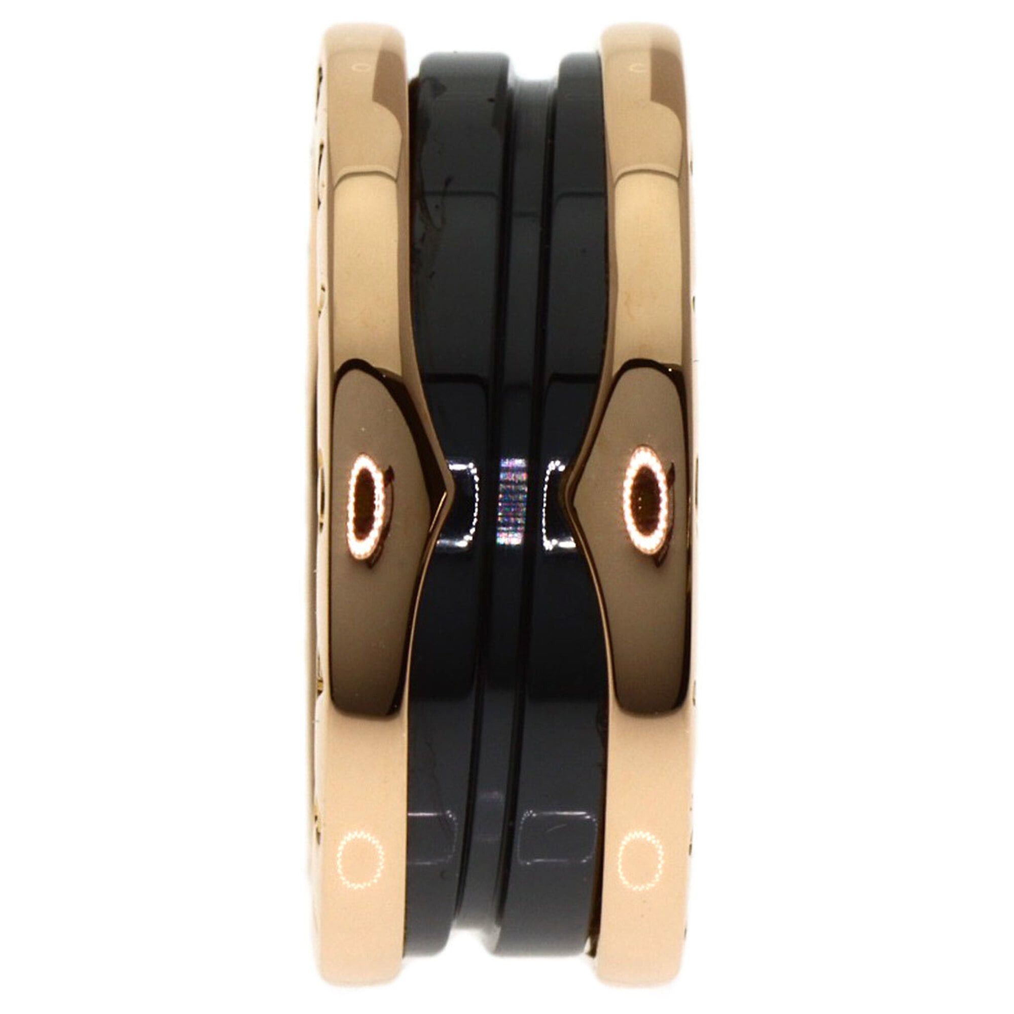 Bvlgari BVLGARI B-zero1 2-band Black Ceramic Ring #51 18K Pink Gold Women's Size ONE SIZE - 3 Thumbnail