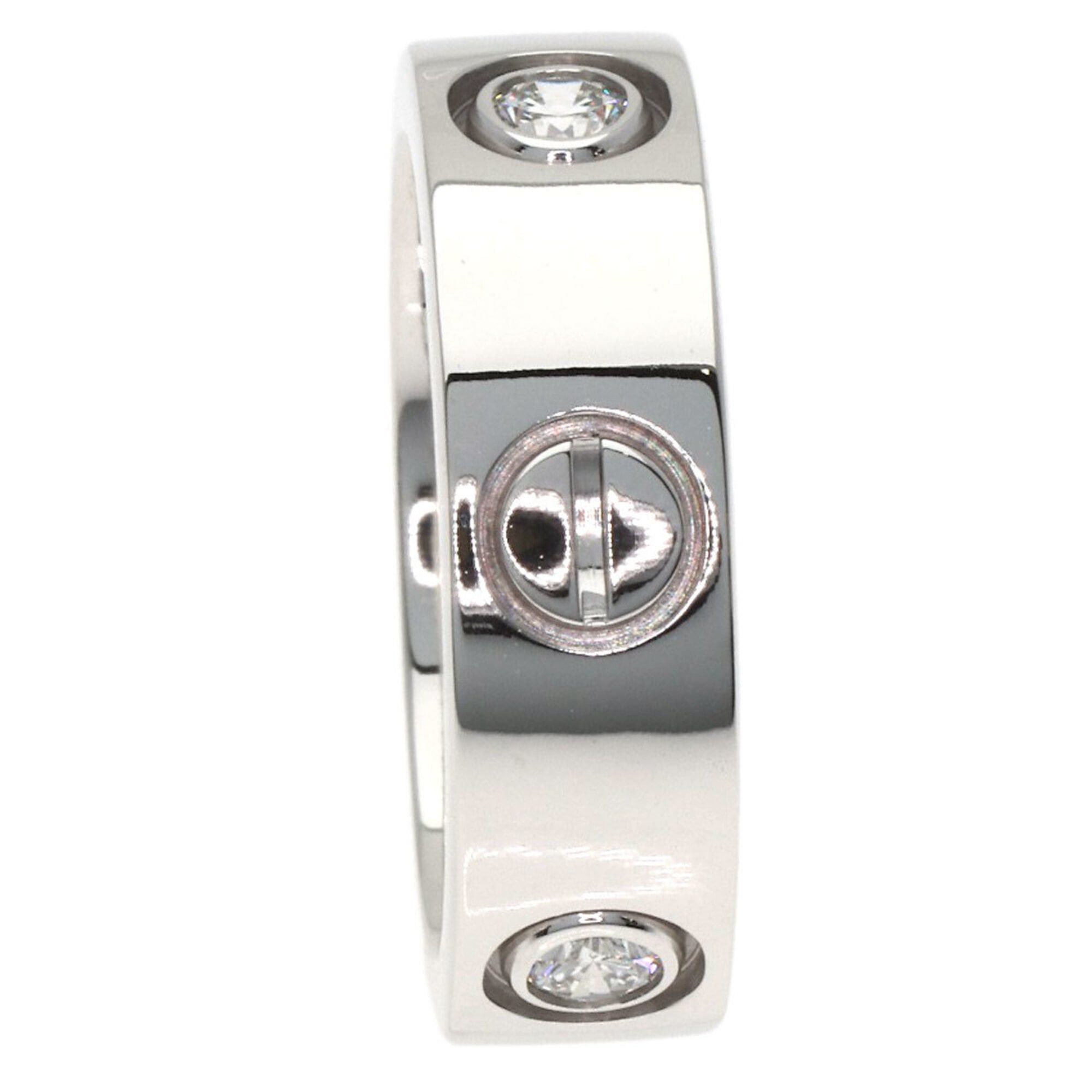 Cartier Cartier Love Ring Half Diamond 18K White Gold Women's CARTIER Size ONE SIZE - 3 Thumbnail