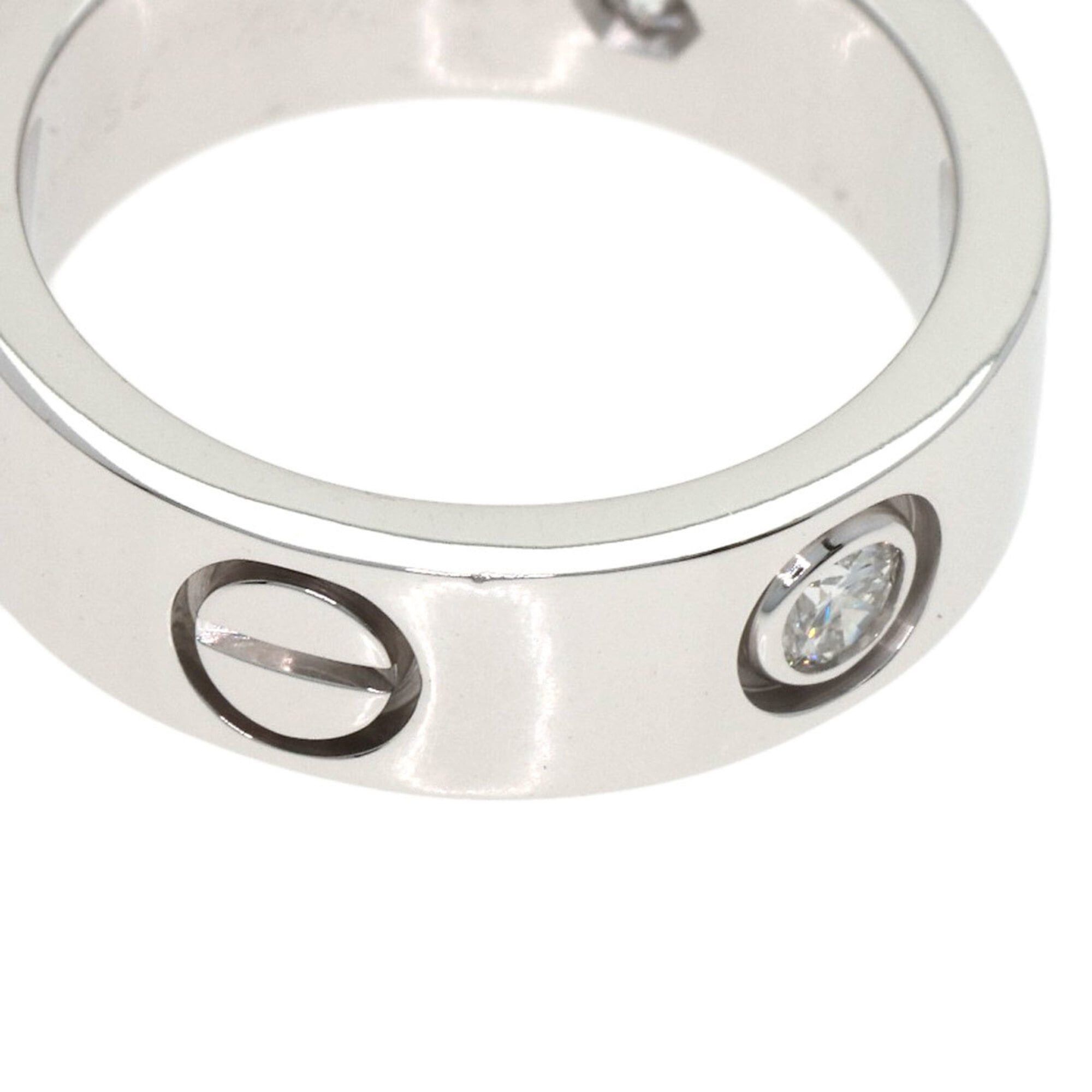 Cartier Cartier Love Ring Half Diamond 18K White Gold Women's CARTIER Size ONE SIZE - 7 Thumbnail
