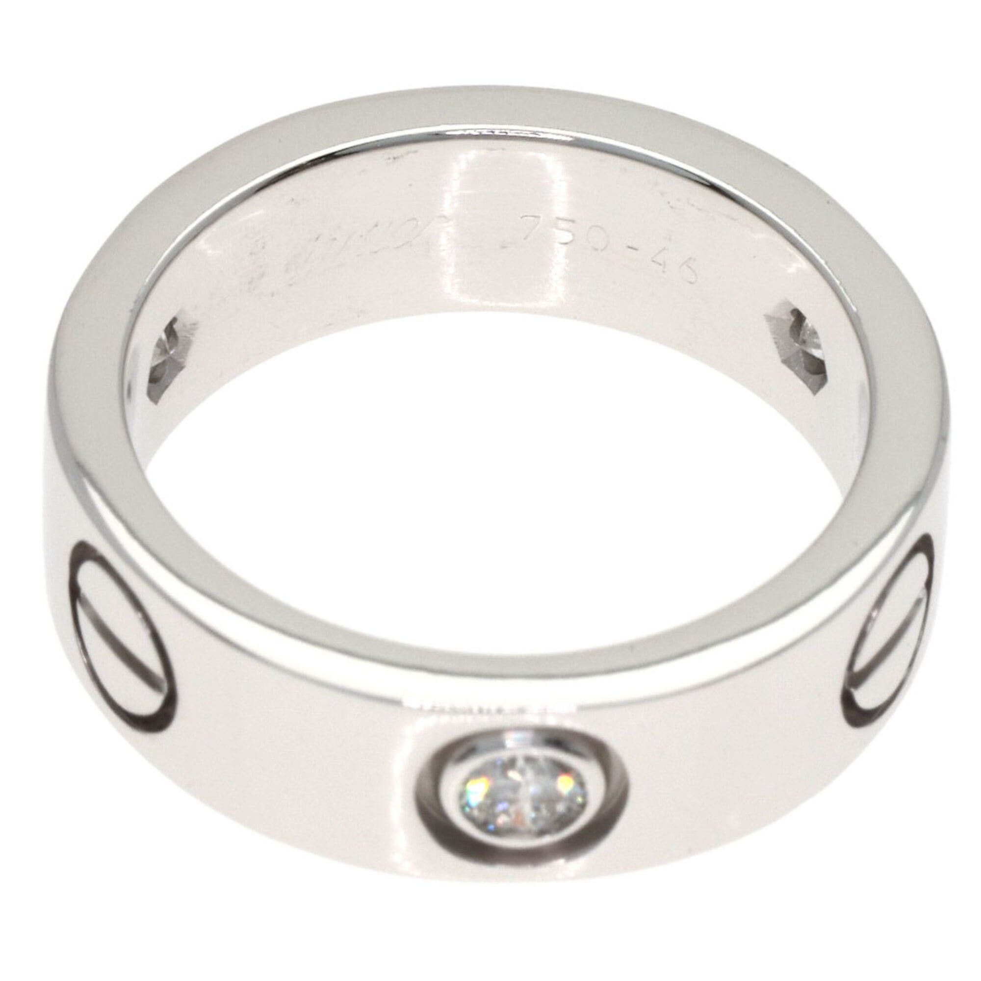 Cartier Cartier Love Ring Half Diamond 18K White Gold Women's CARTIER Size ONE SIZE - 4 Thumbnail