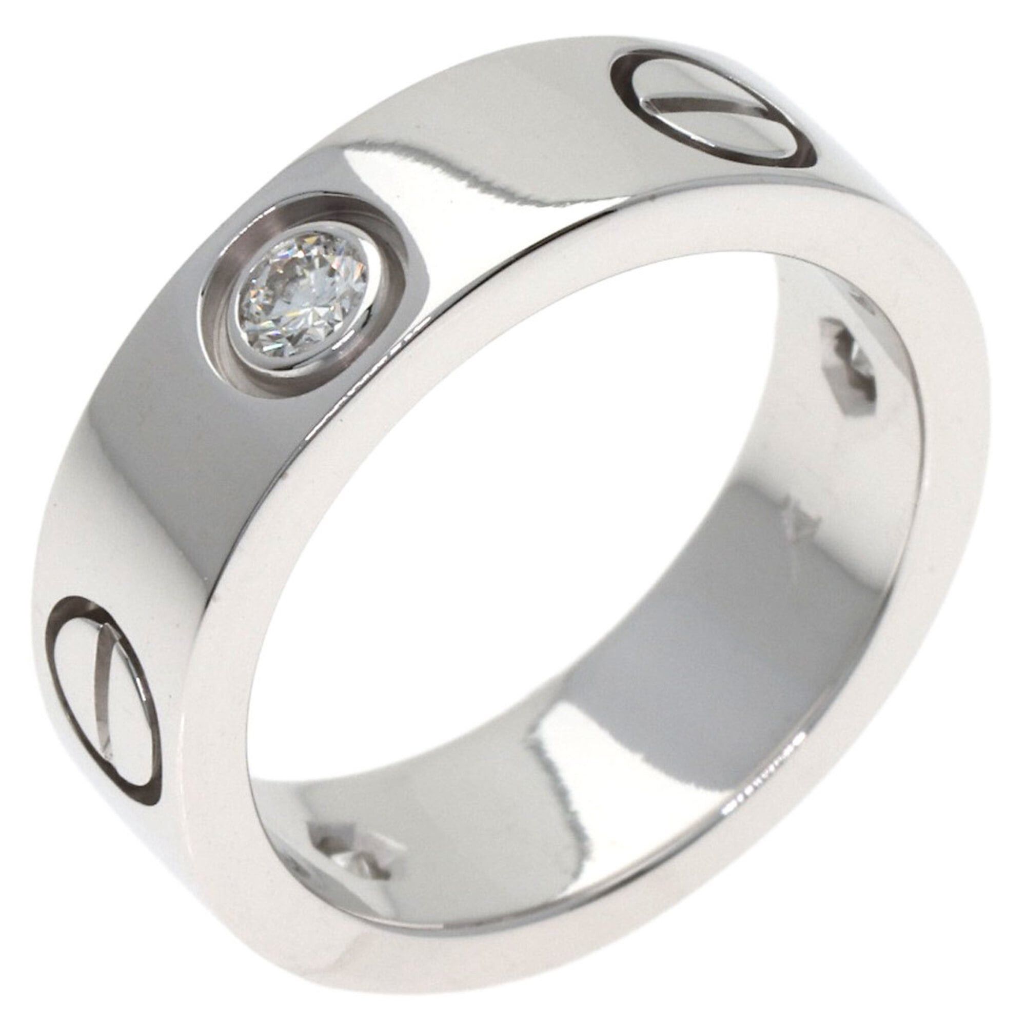 Cartier Cartier Love Ring Half Diamond 18K White Gold Women's CARTIER Size ONE SIZE - 2 Thumbnail