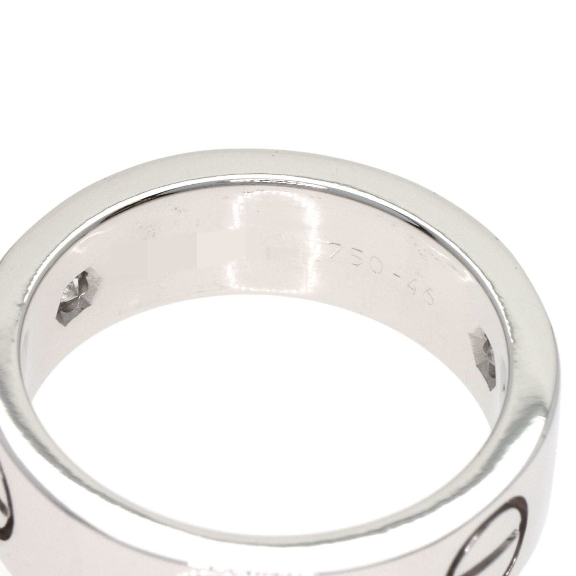 Cartier Cartier Love Ring Half Diamond 18K White Gold Women's CARTIER Size ONE SIZE - 8 Thumbnail