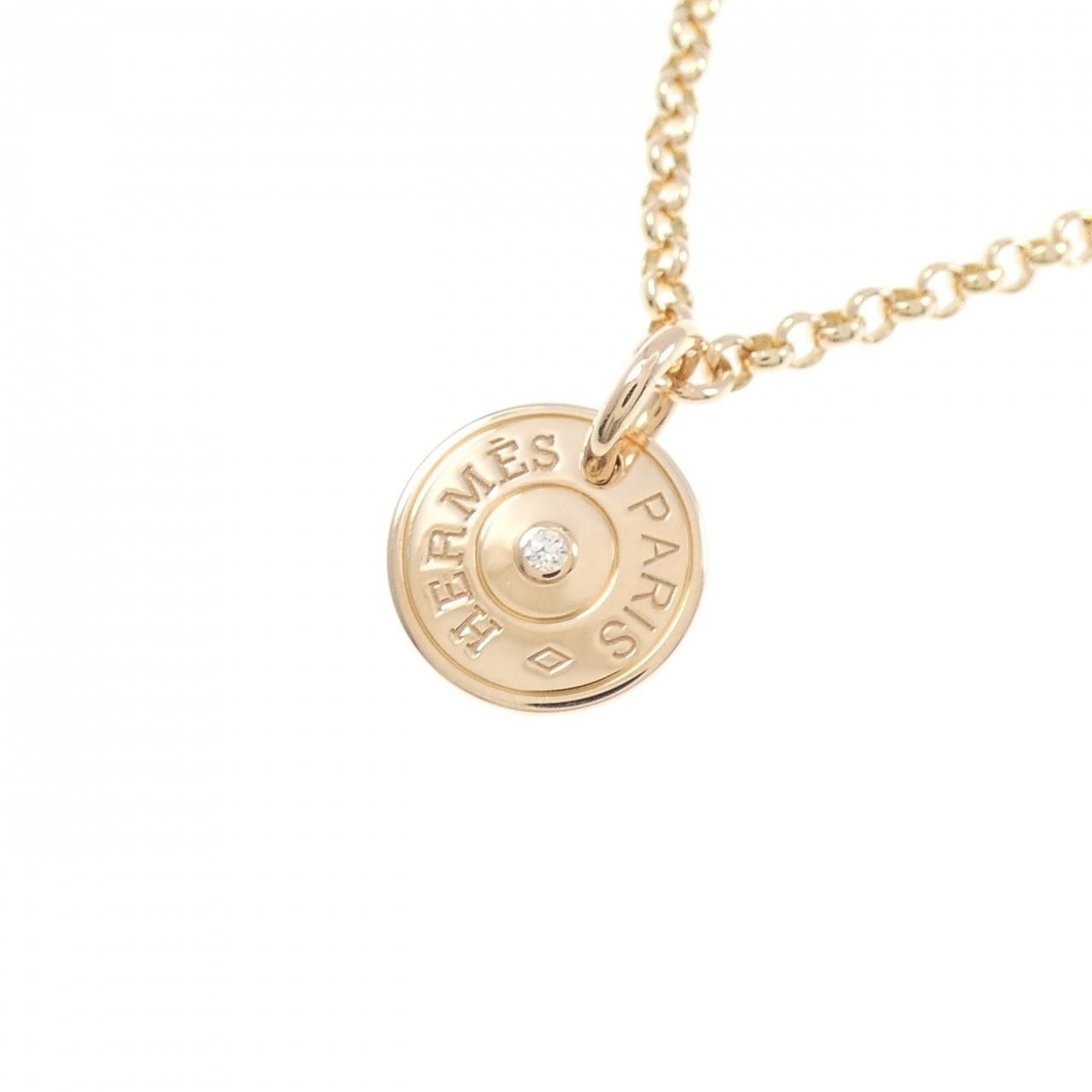 Hermes Hermes Hermes Ex-Libris 750 Pink Gold Diamond Necklace Precious Metal Necklace DUTY FREE for USA Size ONE SIZE - 3 Thumbnail
