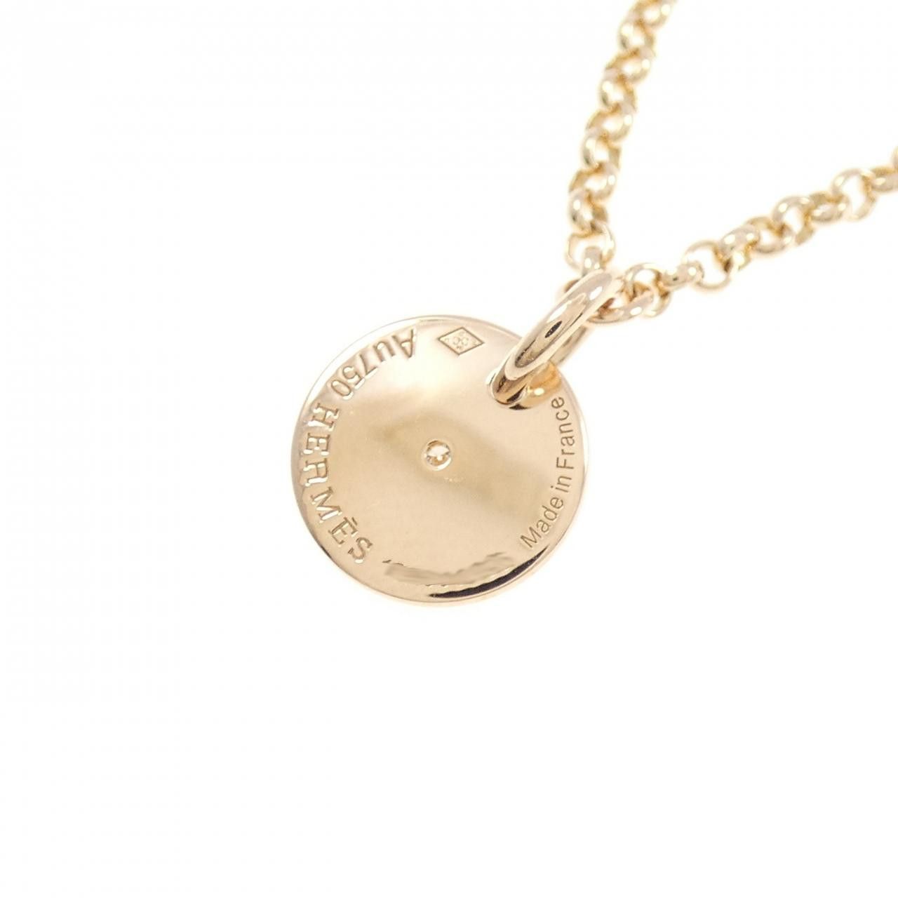Hermes Hermes Hermes Ex-Libris 750 Pink Gold Diamond Necklace Precious Metal Necklace DUTY FREE for USA Size ONE SIZE - 4 Thumbnail
