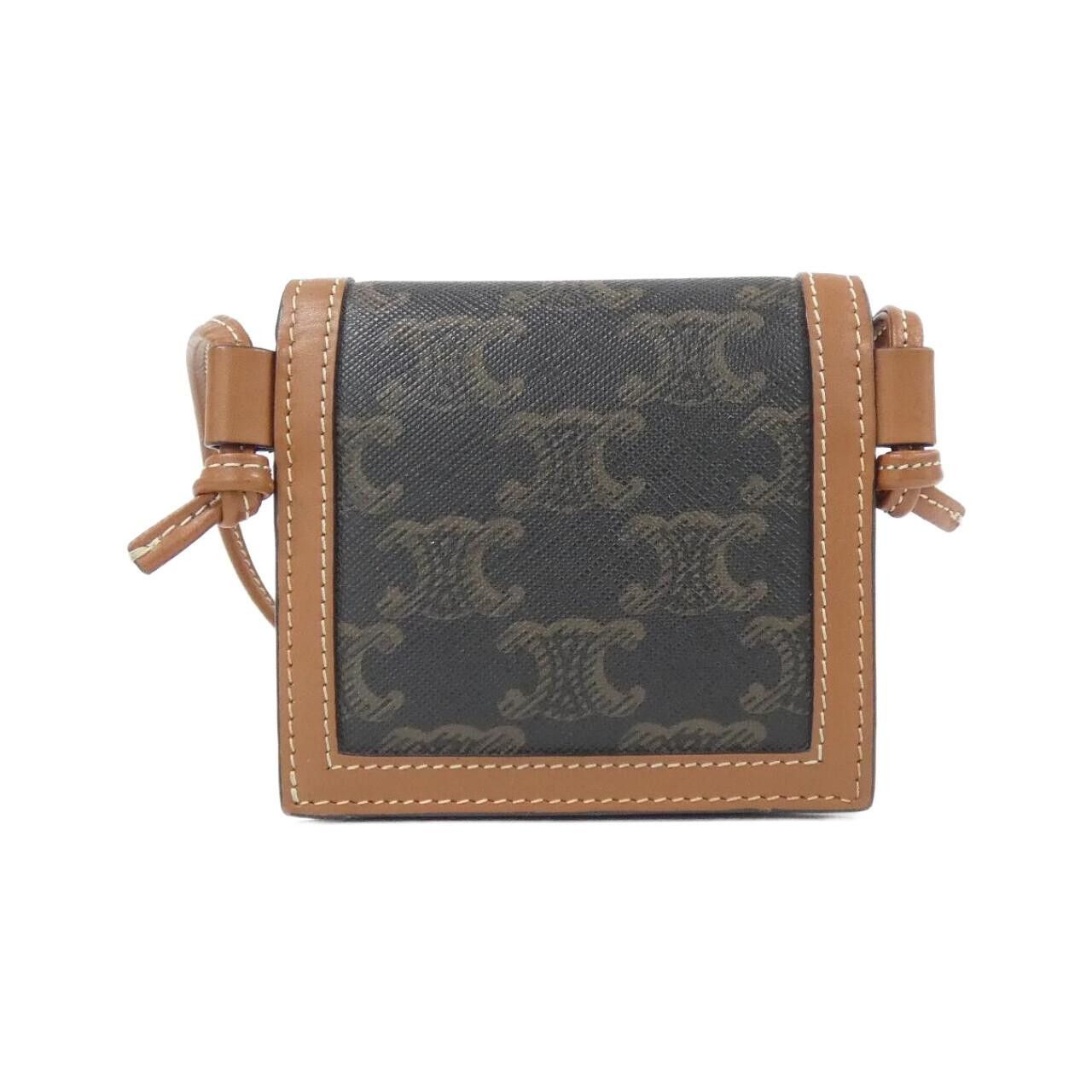 Celine Celine Celine Triomphe Canvas Calf Shoulder Wallet Leather Short Wallet 10L252EV2 DUTY FREE for USA Size ONE SIZE - 2 Thumbnail