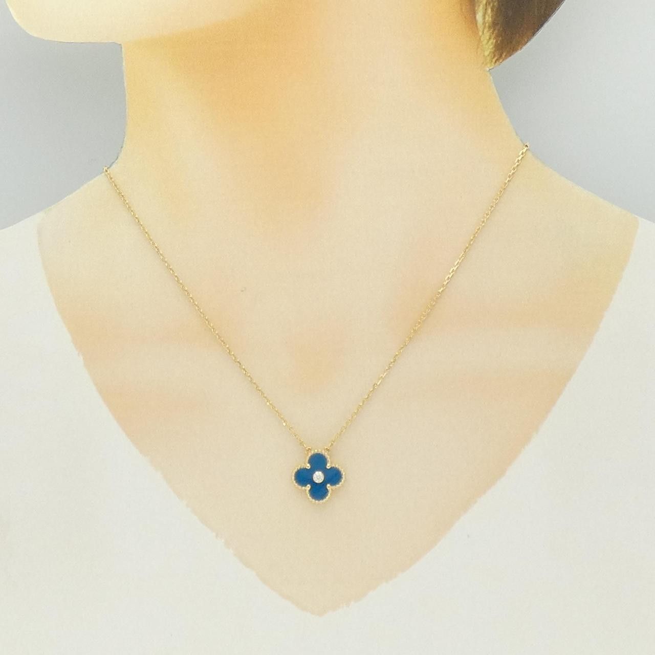 Van Cleef & Arpels Van Cleef & Arpels Van Cleef & Arpels Vintage Alhambra 750 Yellow Gold Diamond Necklace Limited Precious Metal Necklace DUTY FREE for USA Size ONE SIZE - 6 Thumbnail