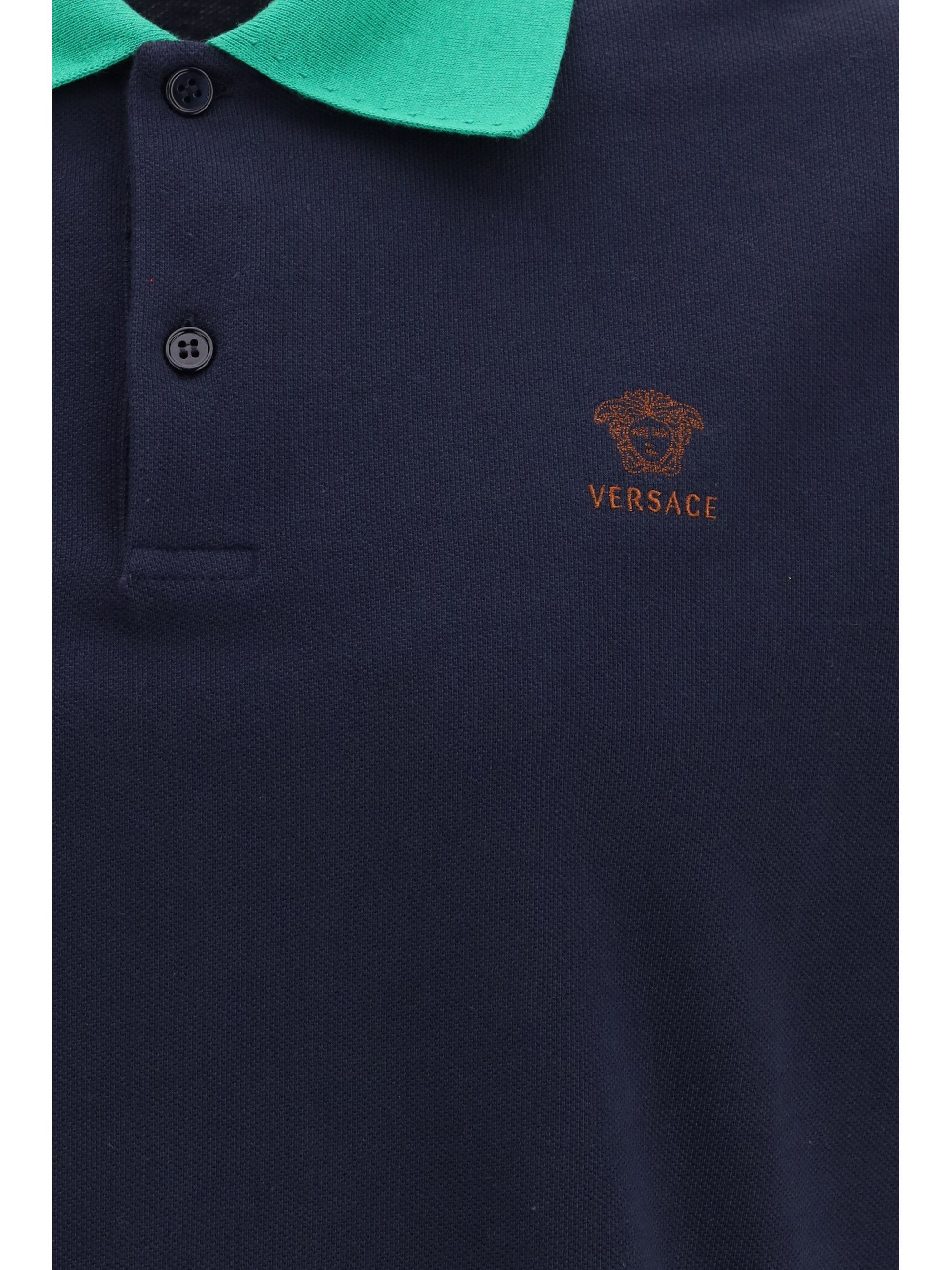 Versace Polo in cotton piqué with embroidery Size US S / EU 44-46 / 1 - 3 Thumbnail