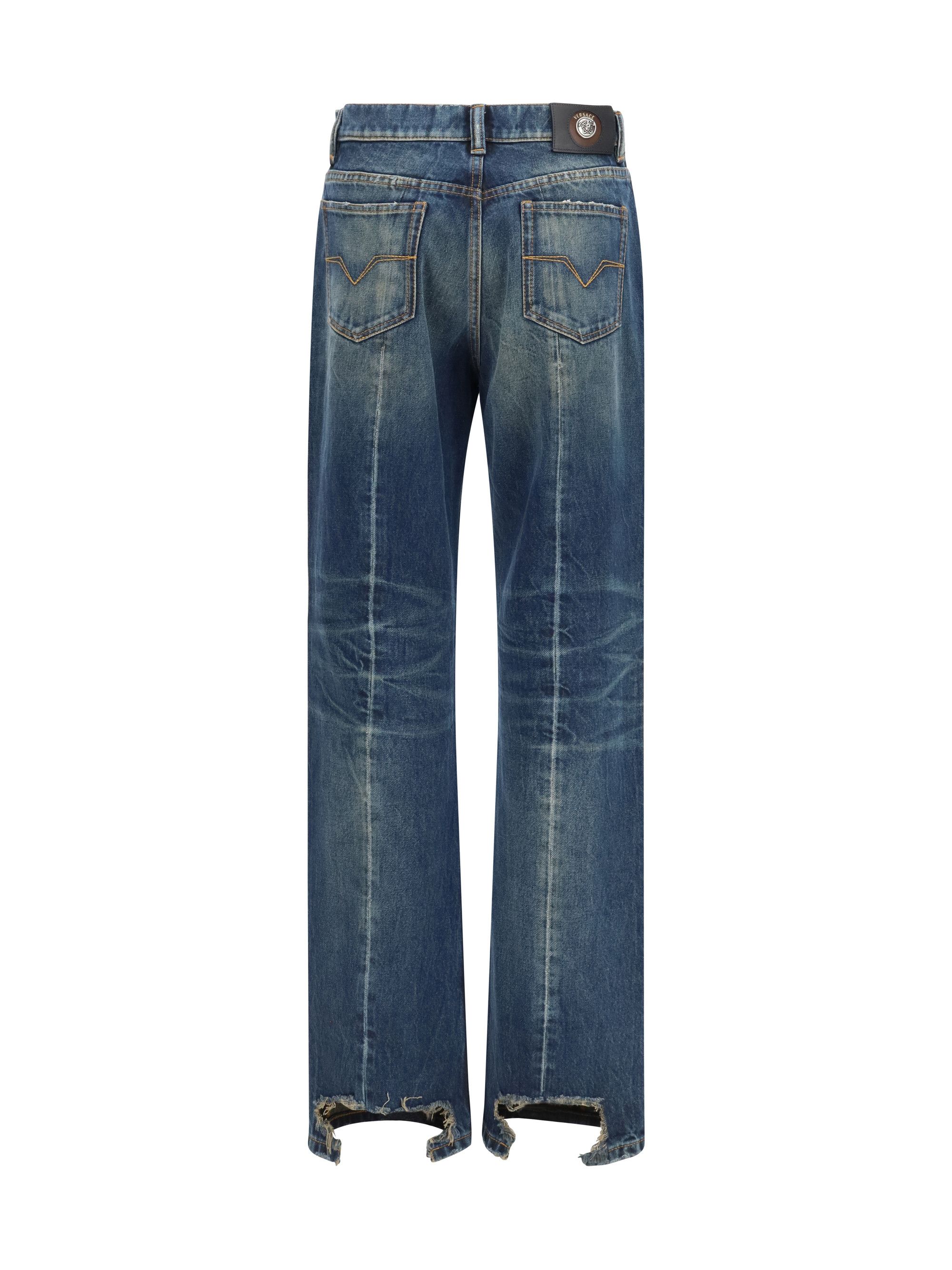 Versace Distressed straight-leg cotton denim Jeans Size 27" / US 4 / IT 40 - 2 Thumbnail