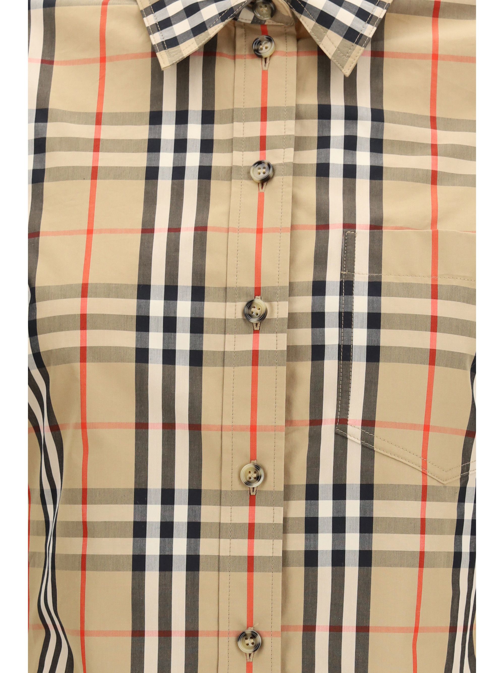 Burberry Stretch Cotton Check Shirt Size XS / US 0-2 / IT 36-38 - 3 Thumbnail