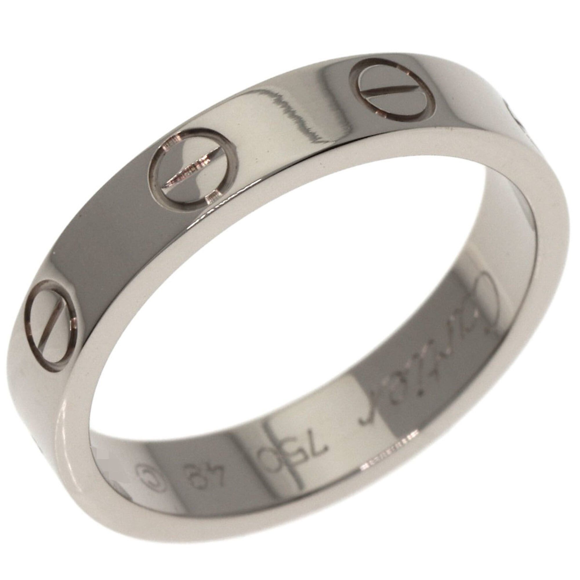 Cartier Cartier Mini Love Ring #49, 18K White Gold, Women's Ring, CARTIER Size ONE SIZE - 2 Thumbnail
