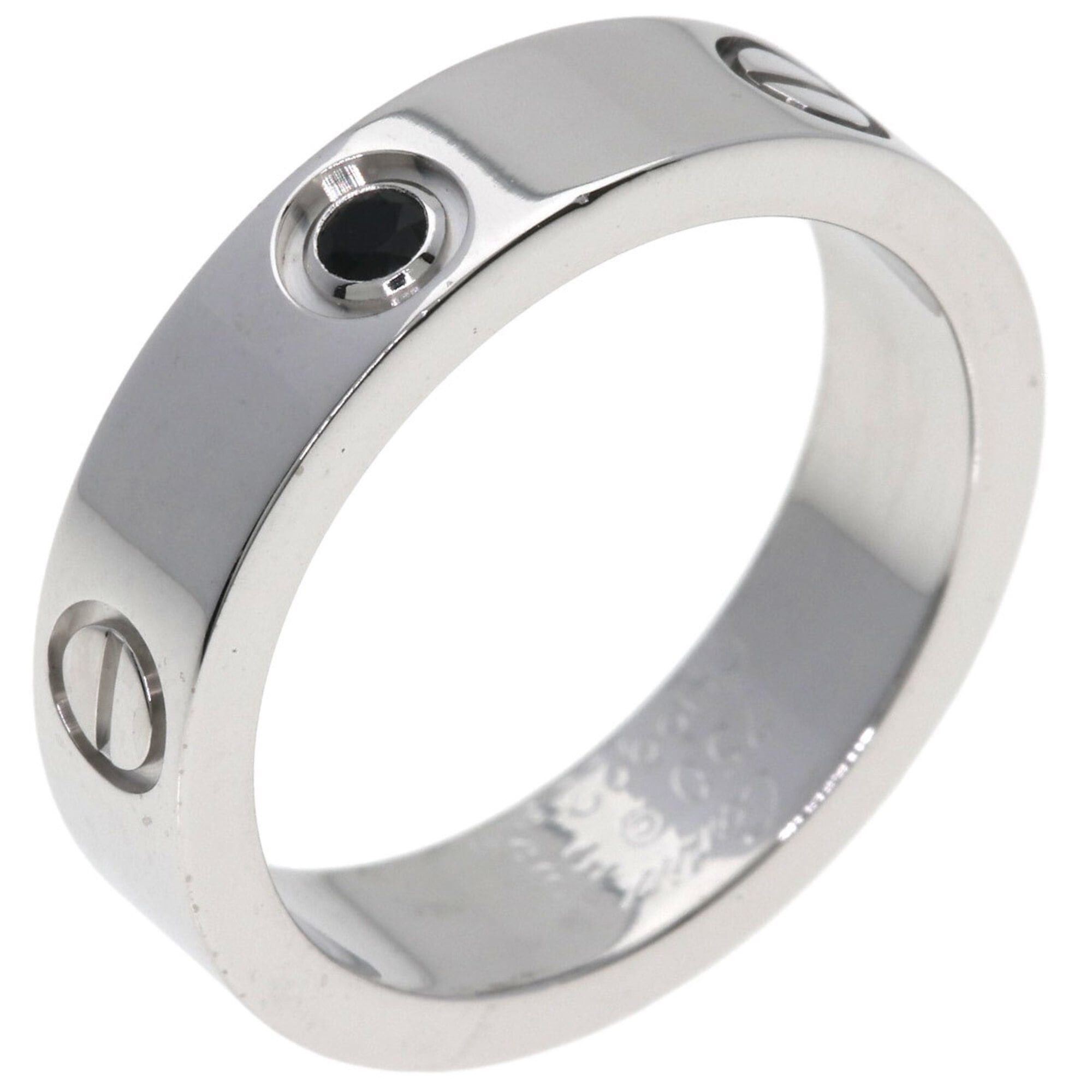 Cartier Cartier Love Ring, Black Sapphire, Size 59, 18K White Gold, Women's CARTIER Size ONE SIZE - 2 Thumbnail