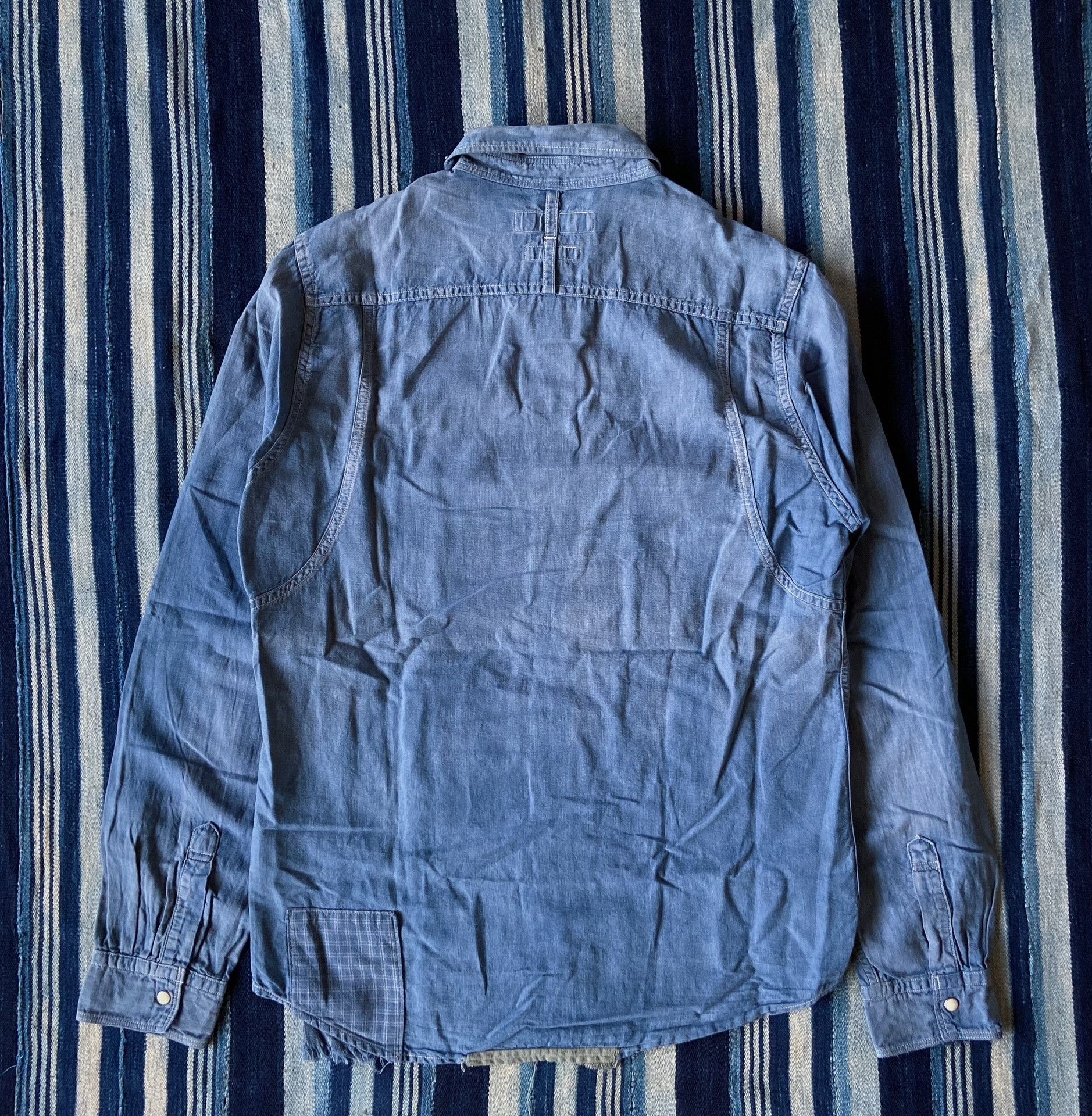 FDMTL FDMTL Patchwork Denim Shirt 5YR Wash Size US L / EU 52-54 / 3 - 3 Thumbnail