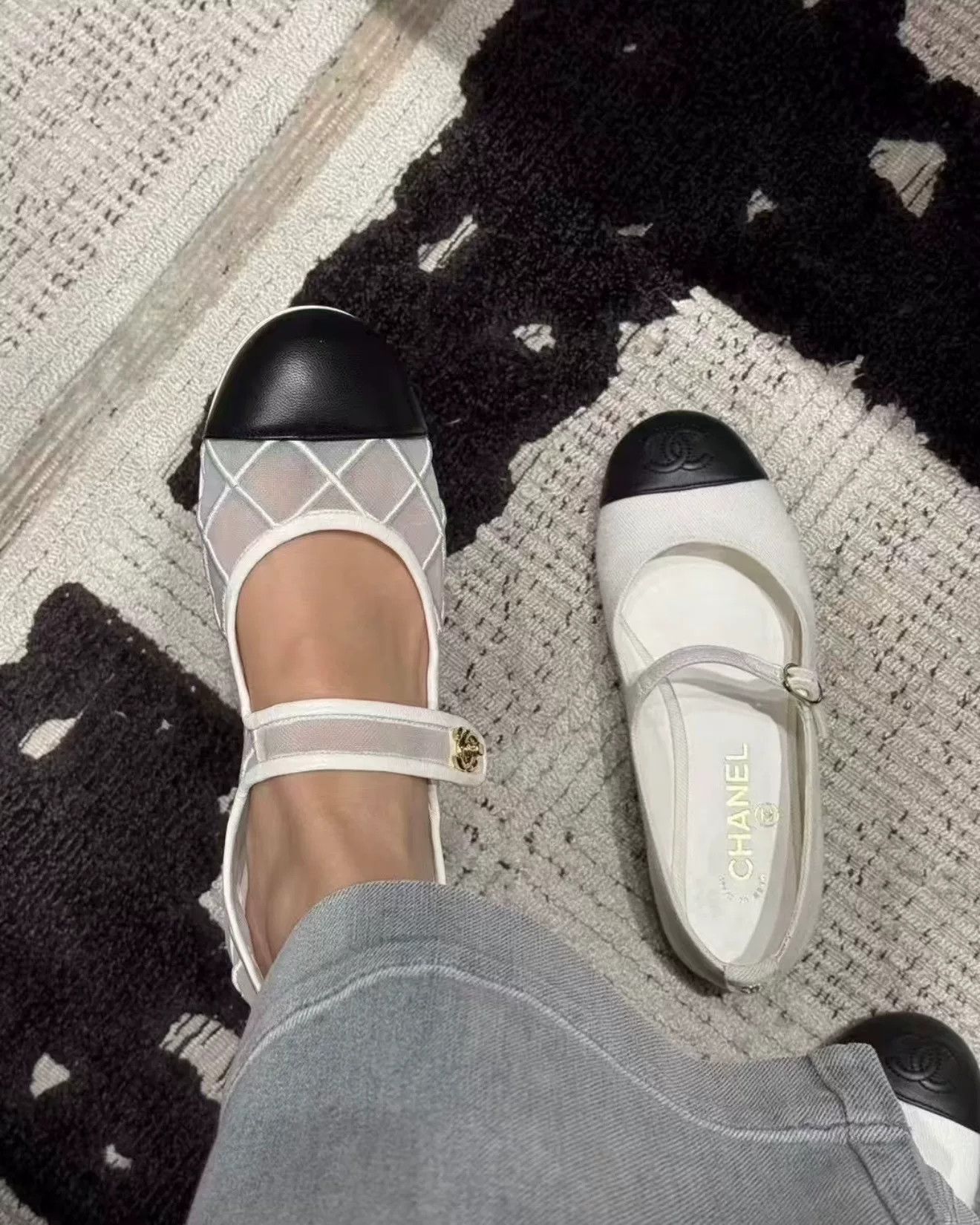 Chanel CHANEL Coco Beach White Mary Jane Shoes Size US 6 / IT 36 - 6 Thumbnail