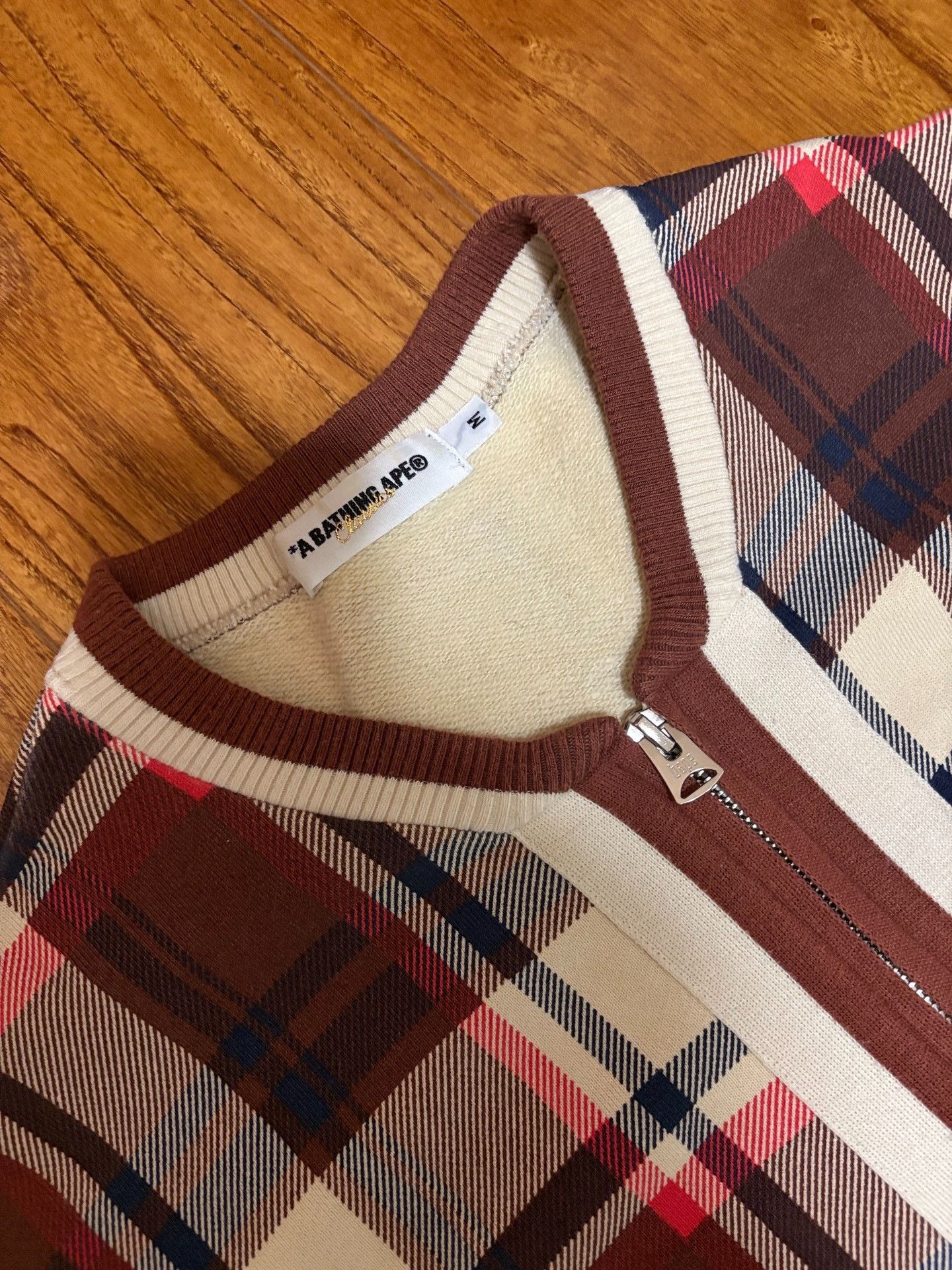 Bape BAPE Kimura Check Collarless Zip Hoodie Size US M / EU 48-50 / 2 - 4 Thumbnail