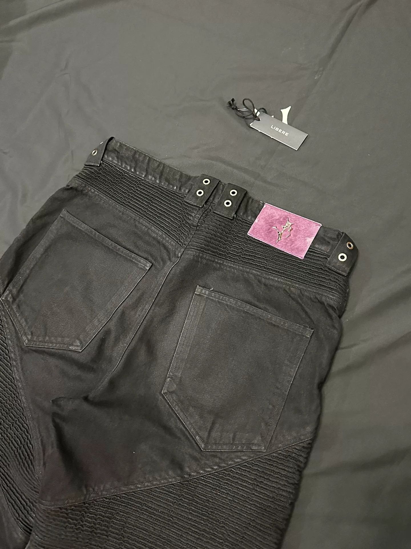 Libero Libere Black Motorcycle Jeans Size US 34 / EU 50 - 8 Thumbnail