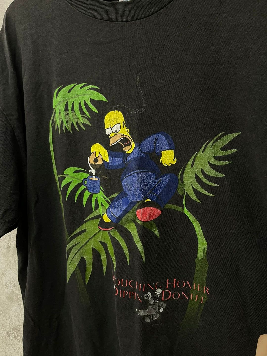 Vintage Vintage 90s Simpson Homer Donut T-Shirt Size US XL / EU 56 / 4 - 2 Thumbnail