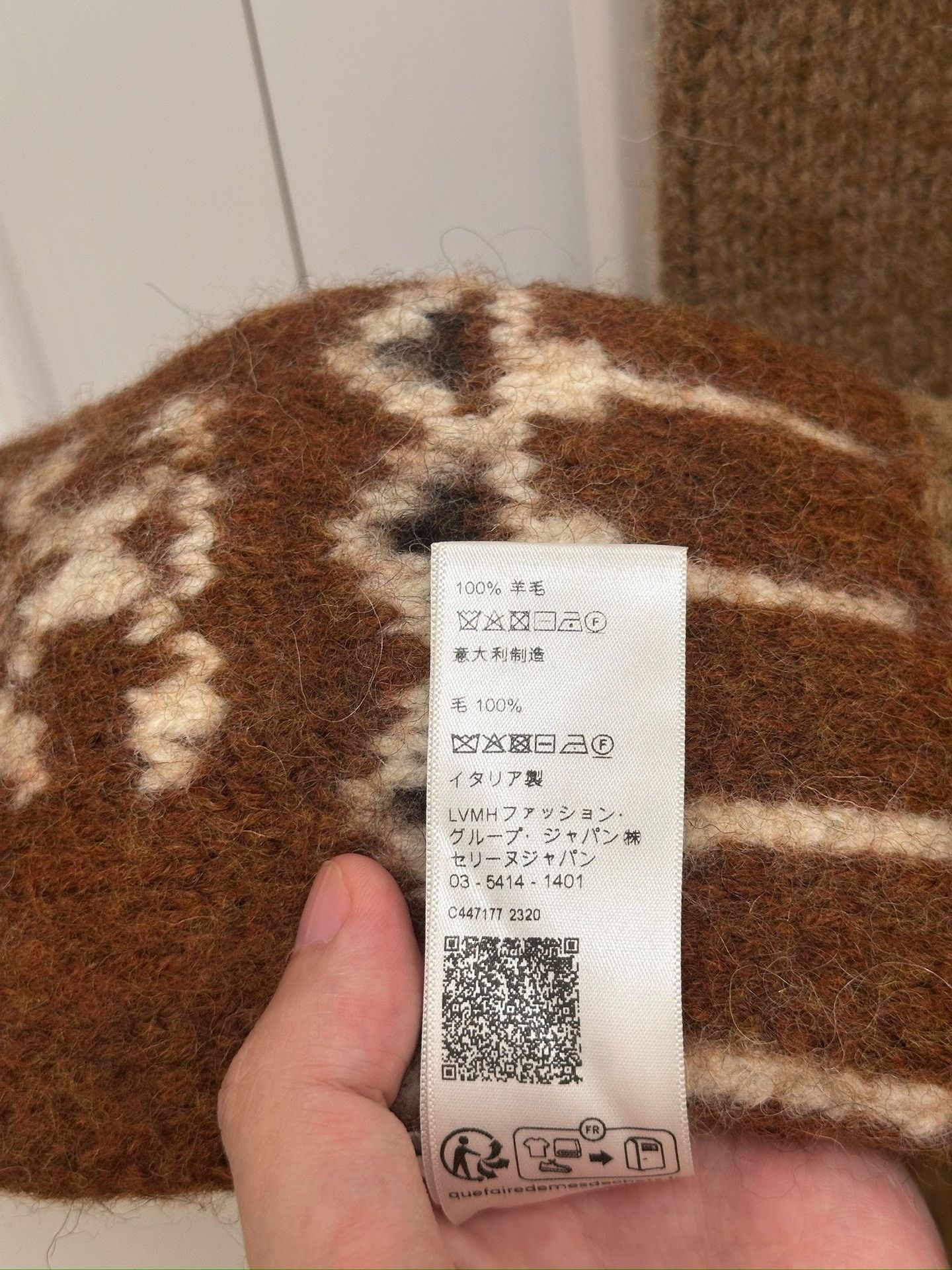 Celine CELINE Brown Fair Isle Wool Fringe Scarf Size ONE SIZE - 7 Thumbnail