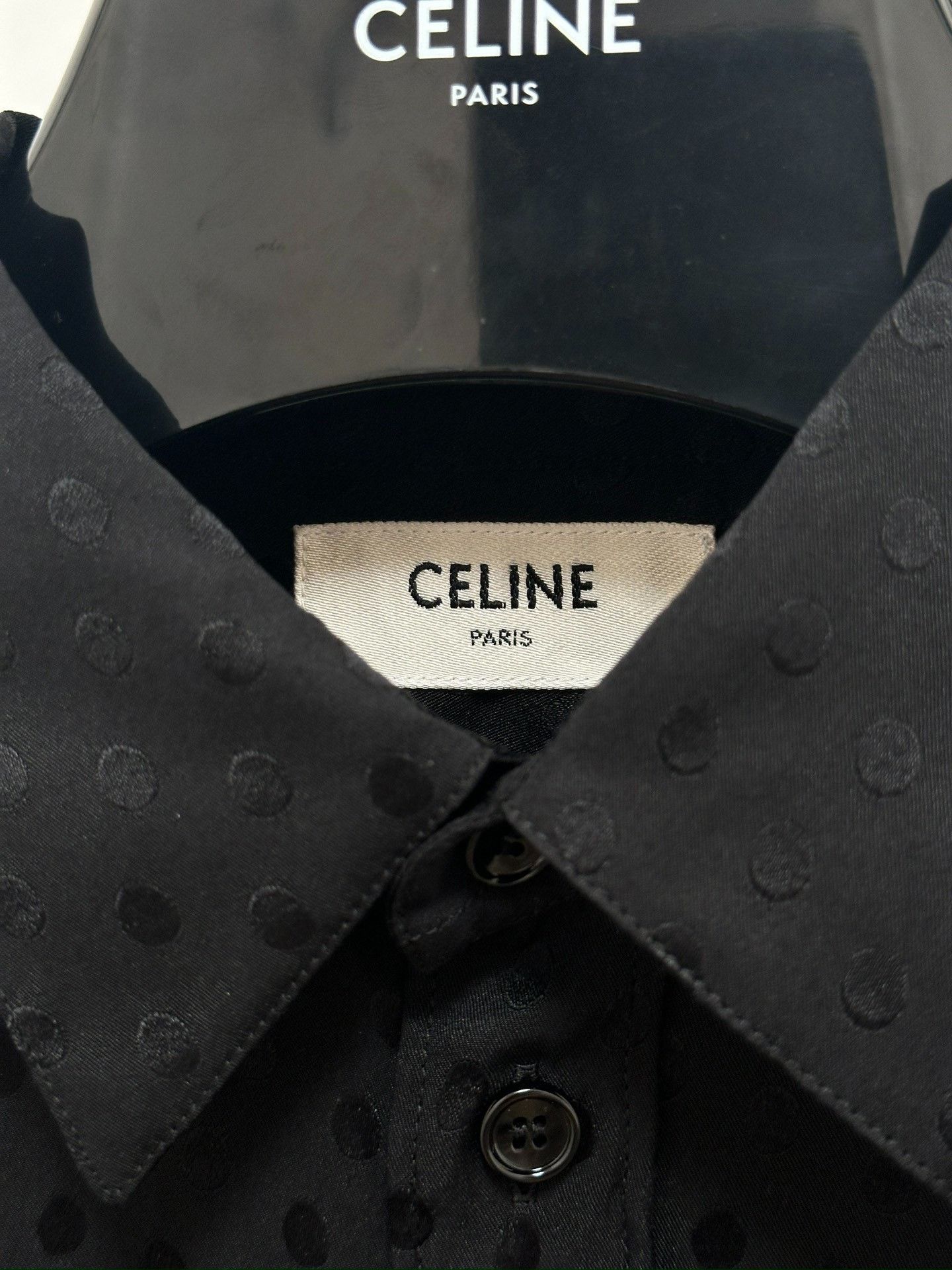Celine Celine Black Polka Dot Silk Shirt 38 Size S / US 4 / IT 40 - 4 Thumbnail