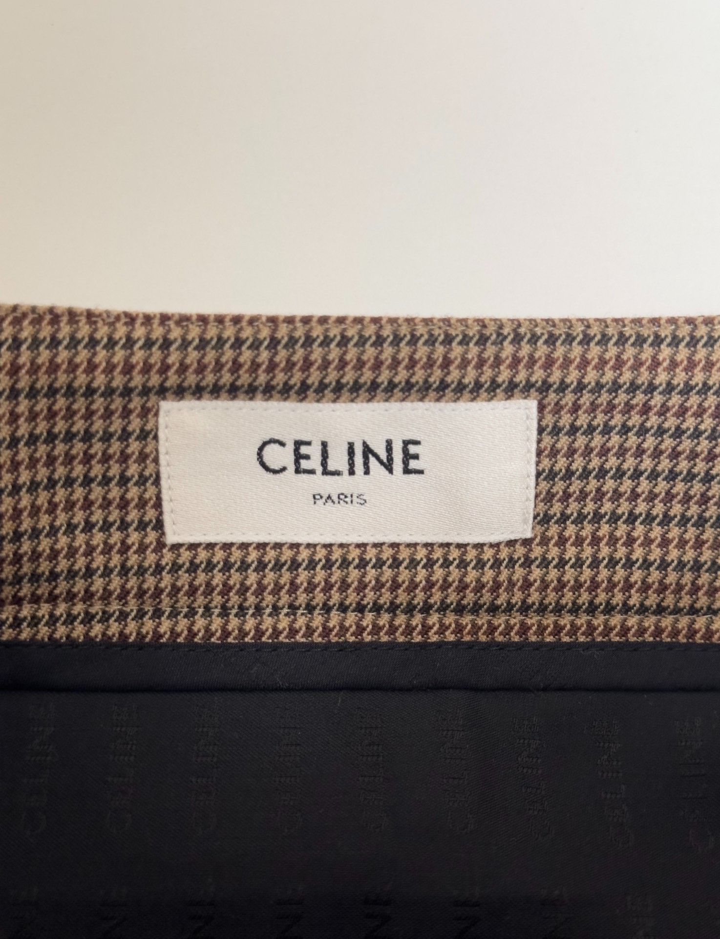 Celine Celine Houndstooth Wool Skirt Gold Buckle Size 38" / US 16 / IT 52 - 3 Thumbnail