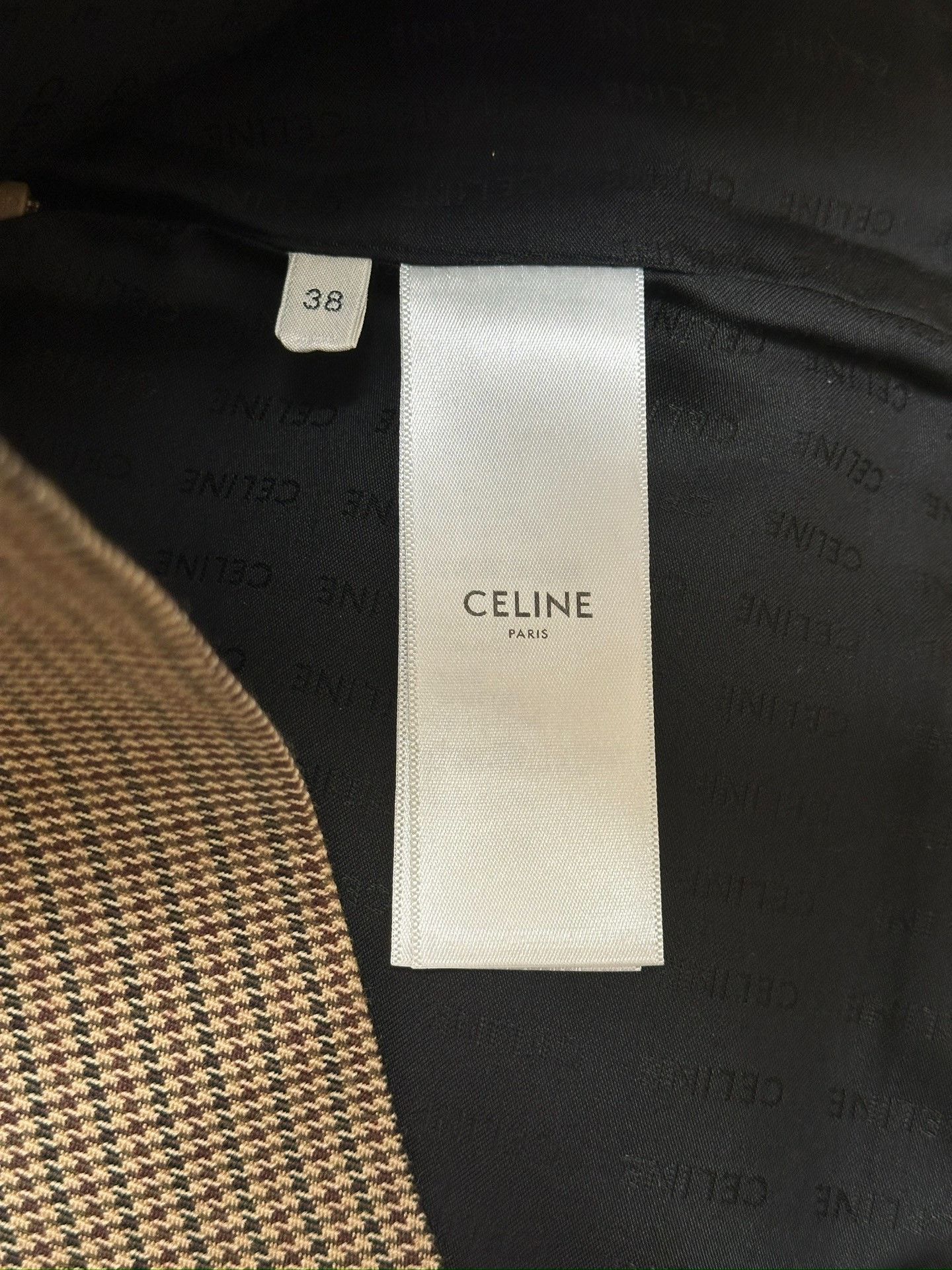 Celine Celine Houndstooth Wool Skirt Gold Buckle Size 38" / US 16 / IT 52 - 4 Thumbnail
