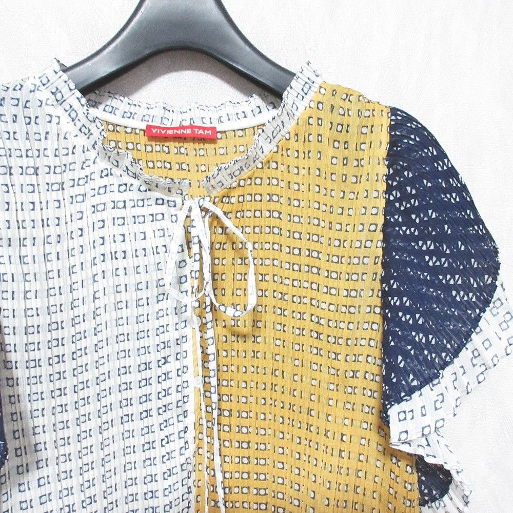 Other Other VIVIENNE TAM Pleated Pullover Blouse Textile Tops DUTY FREE for USA Size ONE SIZE - 3 Thumbnail